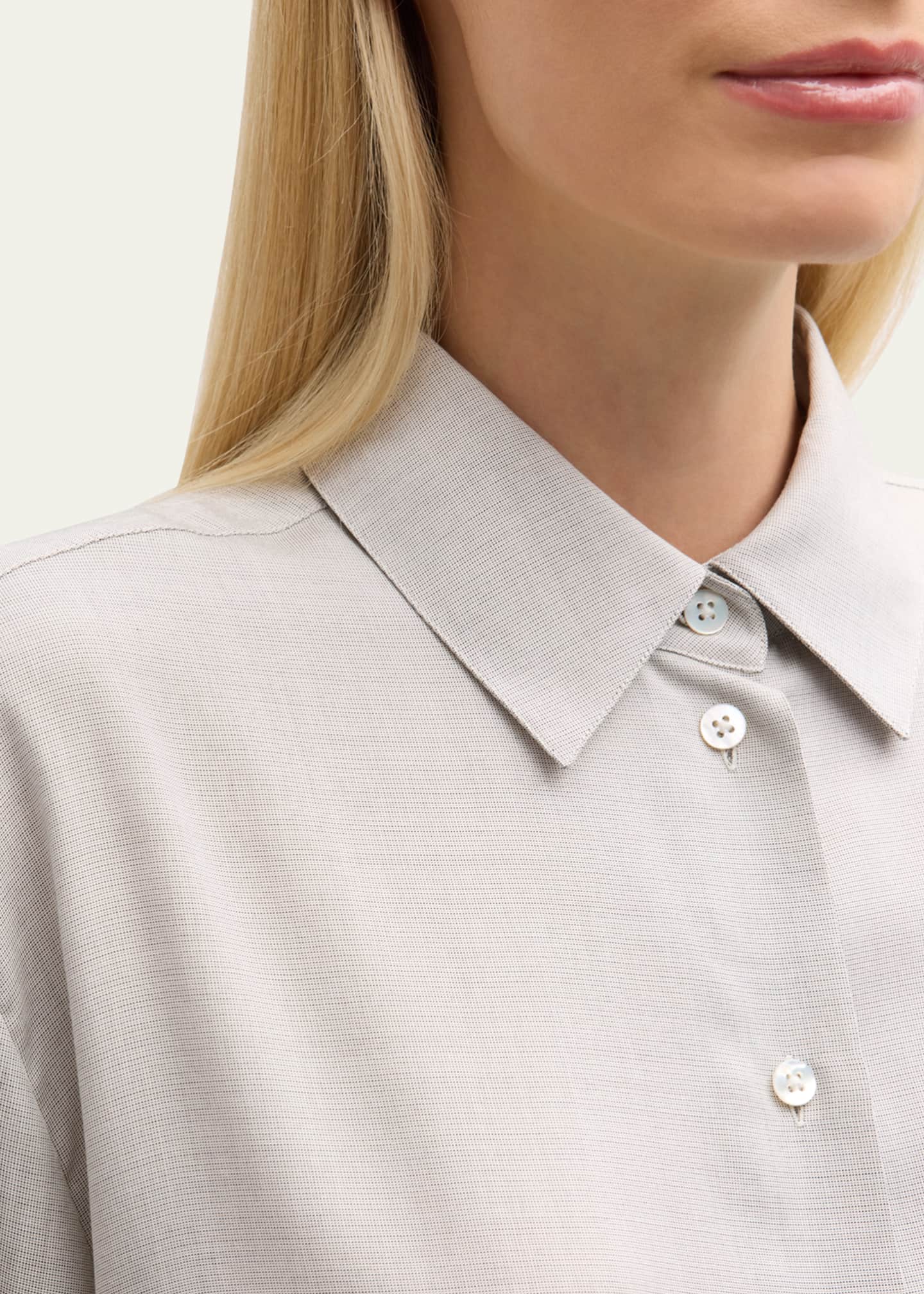 THE ROW Sisilia Button-Front Silk Shirt - Bergdorf Goodman