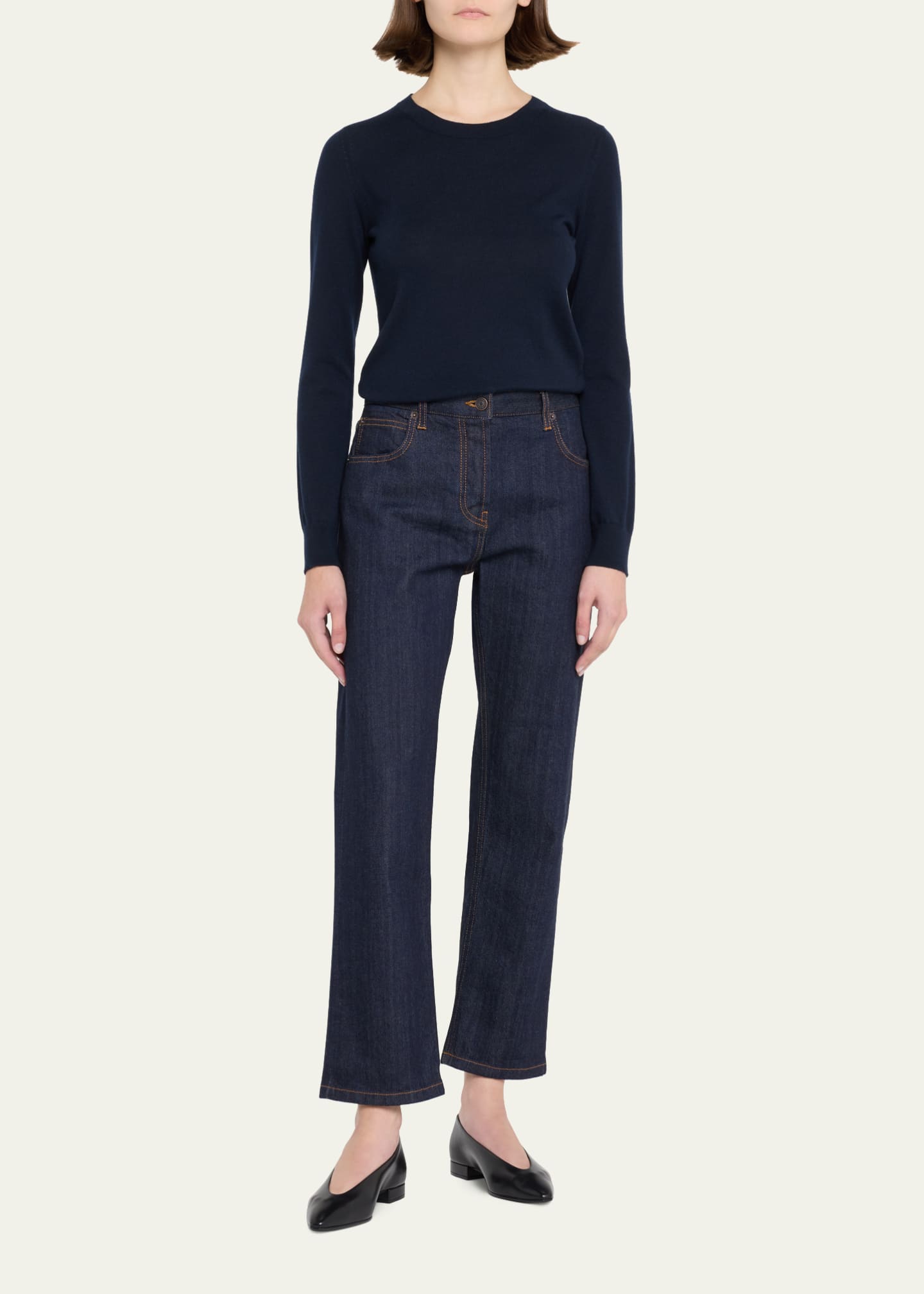 Loro Piana Rebecca Calfskin Ballerina Flats - Bergdorf Goodman