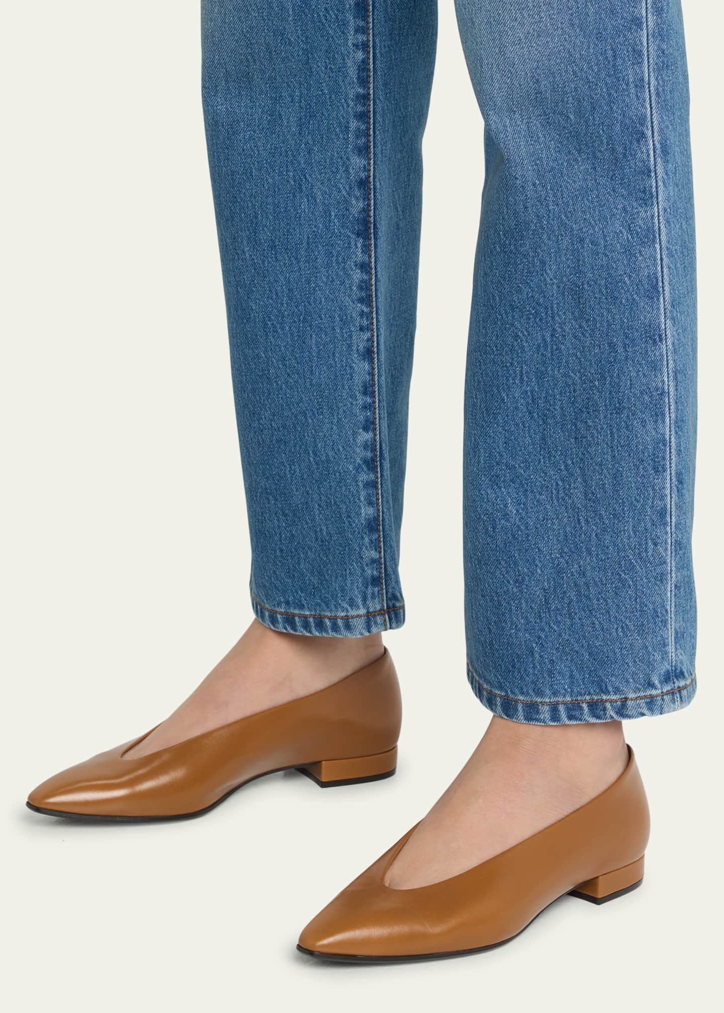 Loro Piana Rebecca Calfskin Ballerina Flats Image 2 of 5