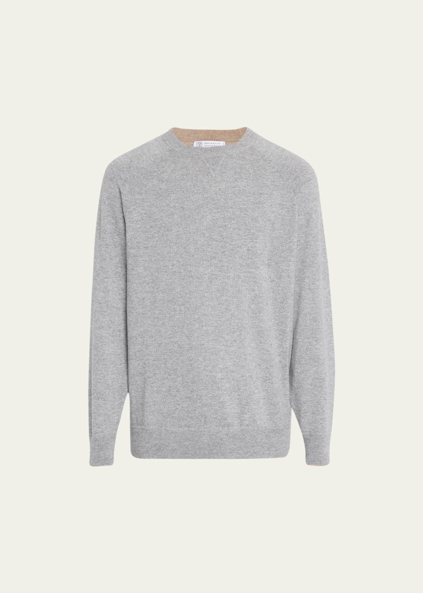 Brunello Cucinelli Men's Cashmere Raglan Crewneck Sweater Image 1 of 5