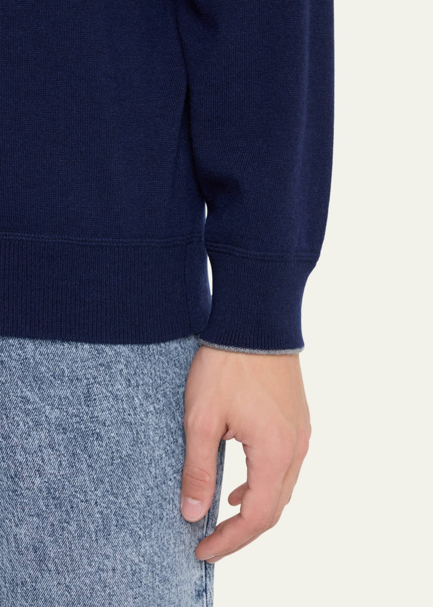 Brunello Cucinelli Men's Cashmere Raglan Crewneck Sweater Image 5 of 5