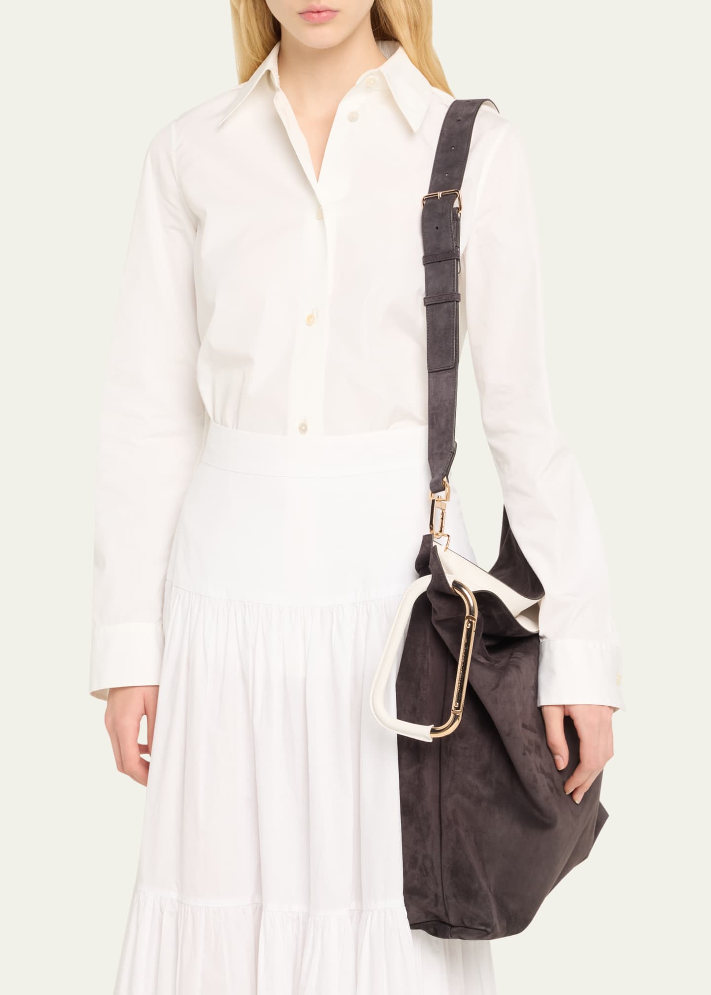 Gabriela Hearst Eileen North-South Suede Tote Bag Image 2 of 5