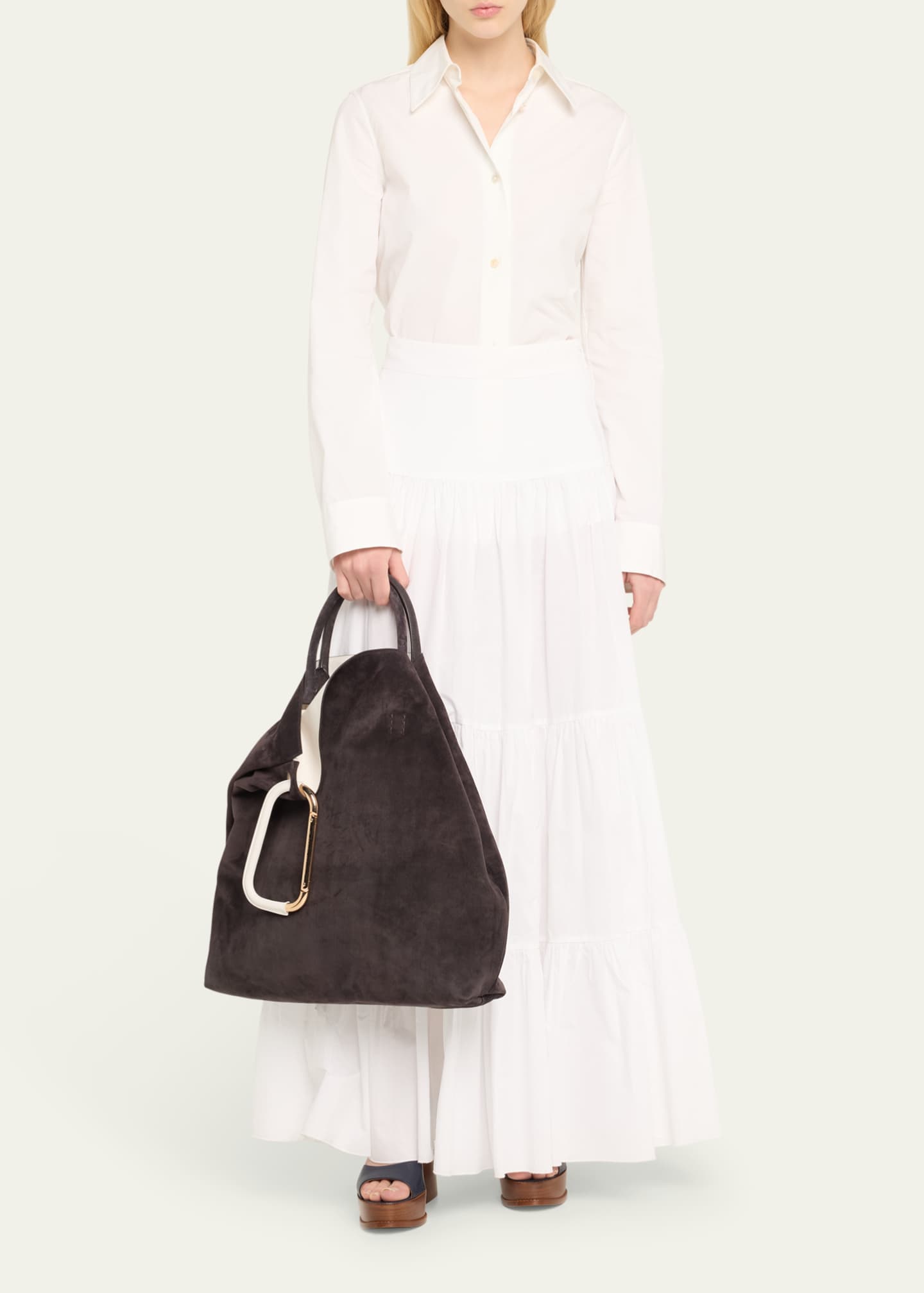 Gabriela Hearst Eileen North-South Suede Tote Bag Image 5 of 5