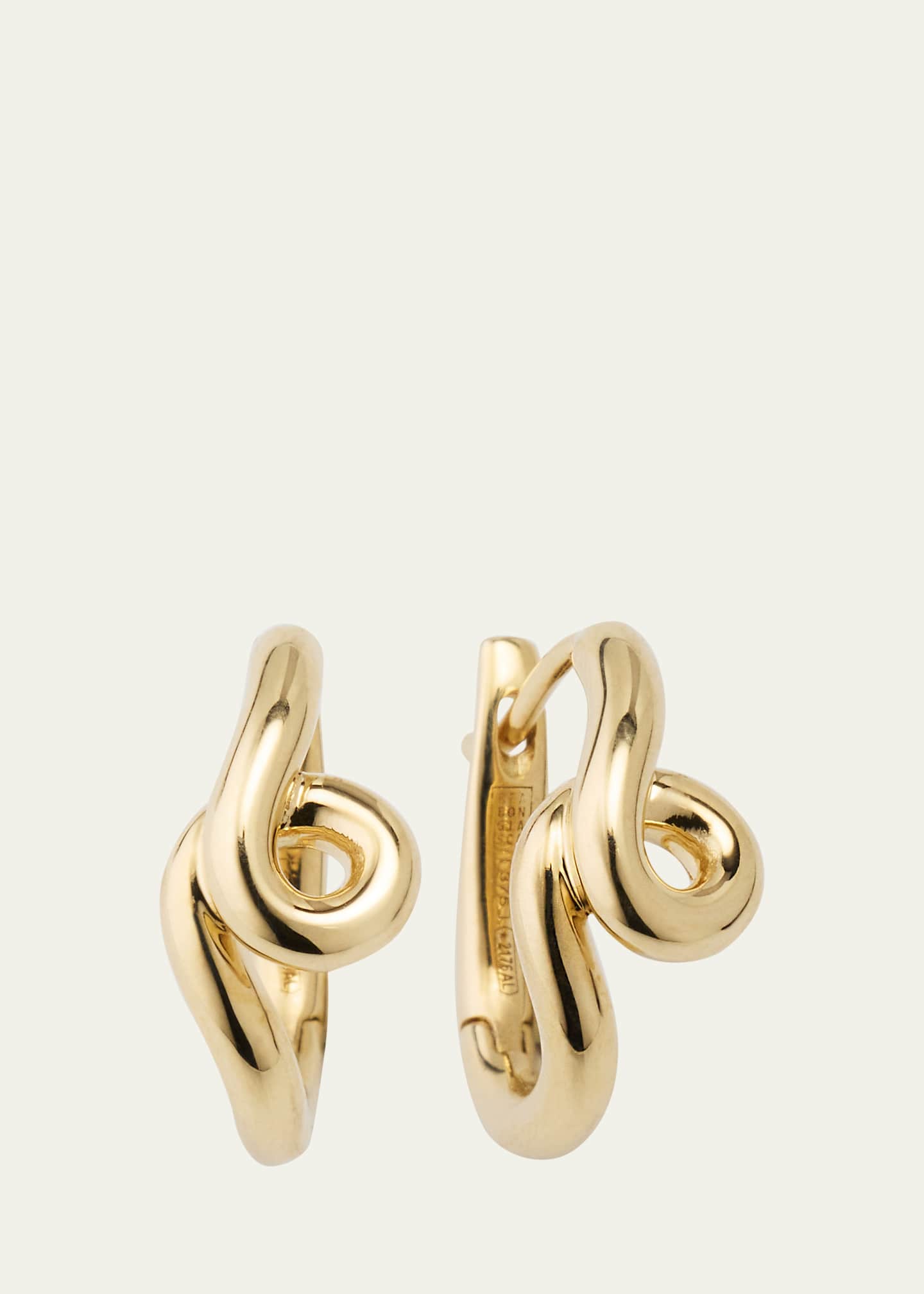【BEA BONGIASCA】short wave 9-karat gold イヤリング Bea Bongiasca Single Wave Hoop Earrings in 9K Yellow Gold