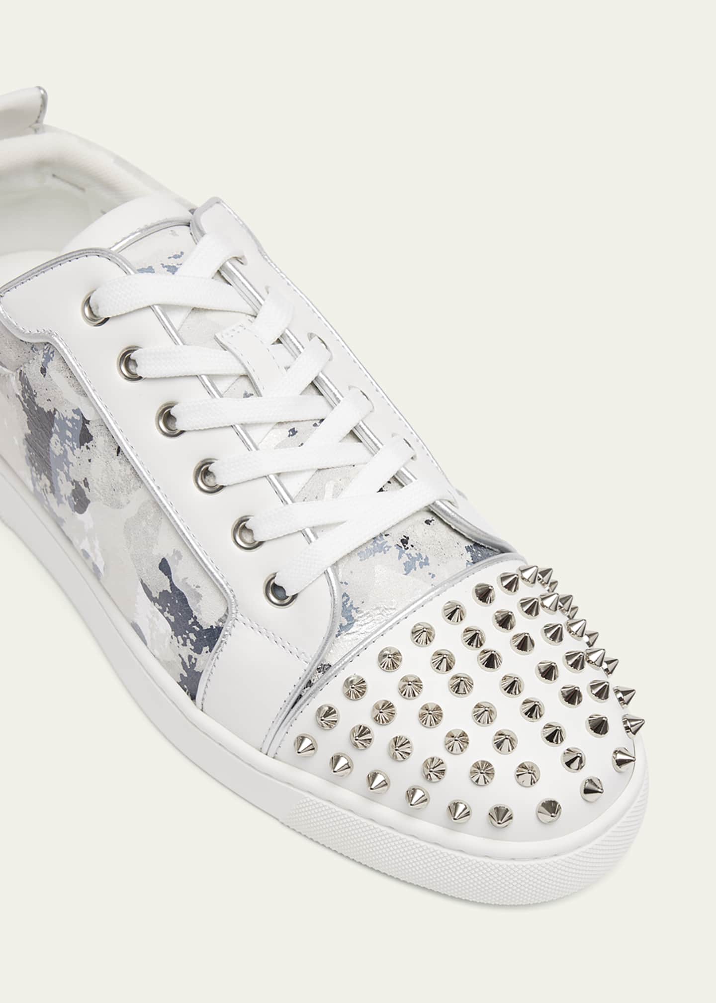 White low store louboutins with spikes