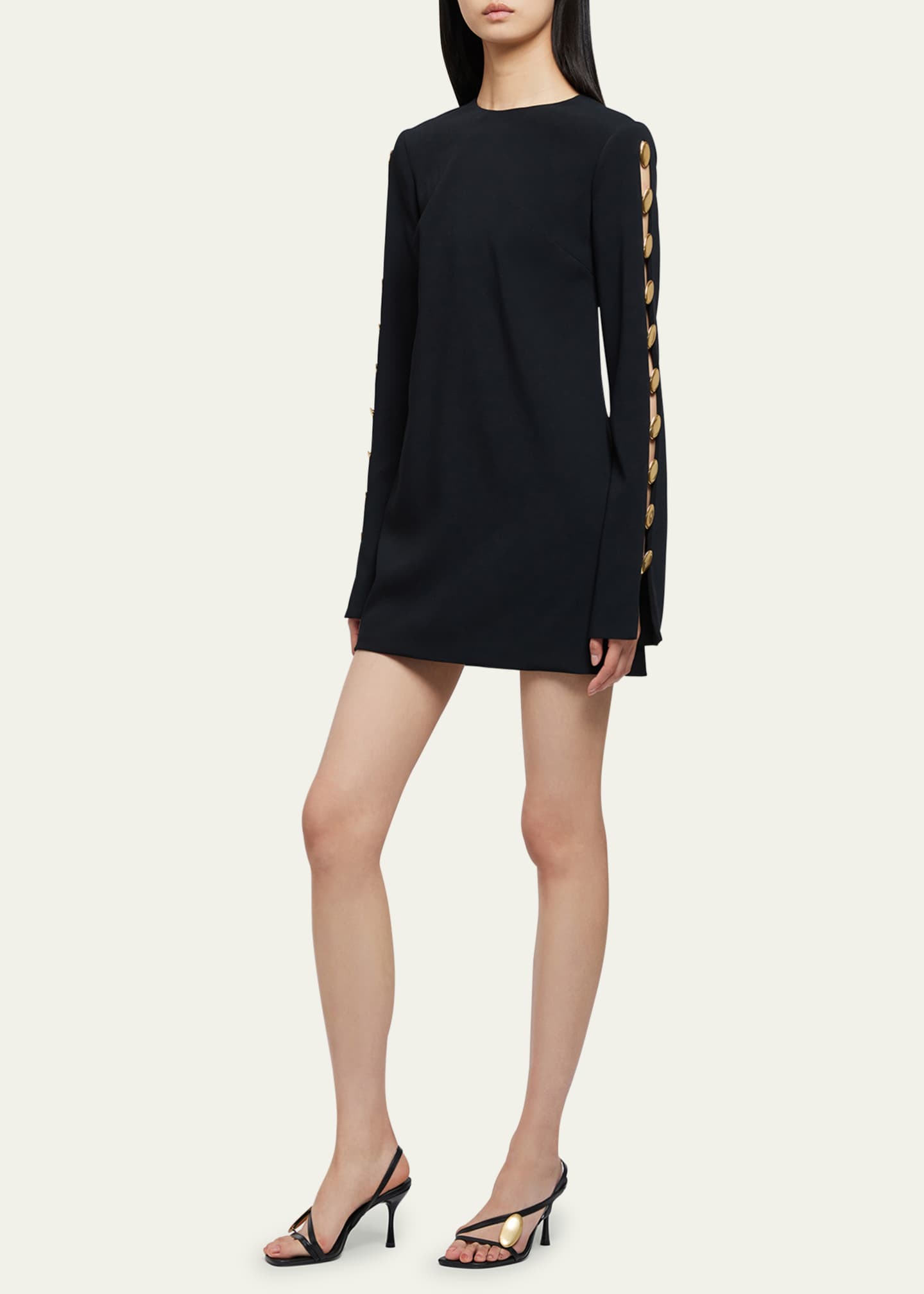 SIMKHAI Joisian Embellished-Sleeve Crepe Mini Dress - Bergdorf Goodman
