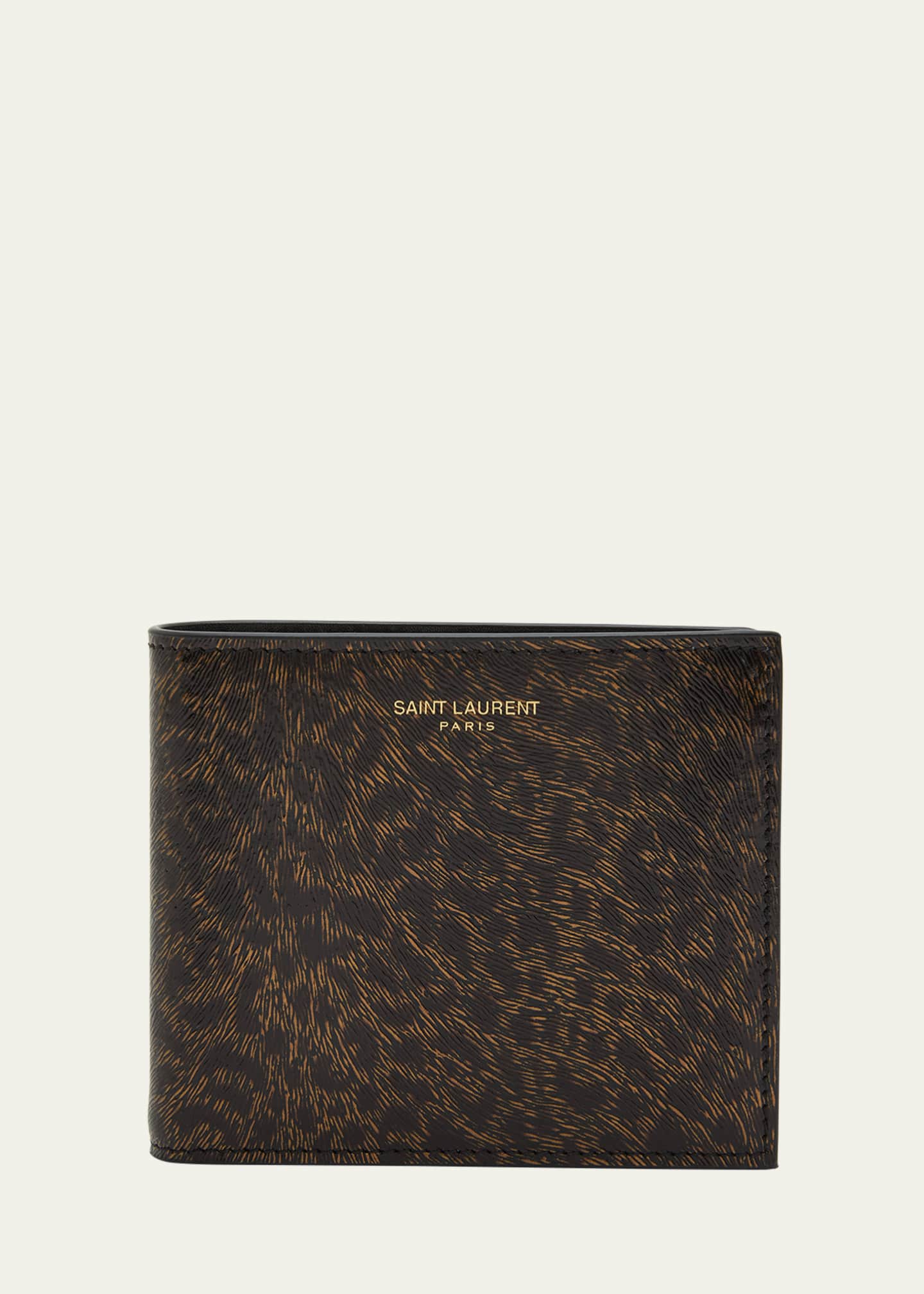 Saint Laurent Men s Leopard Print Leather Wallet