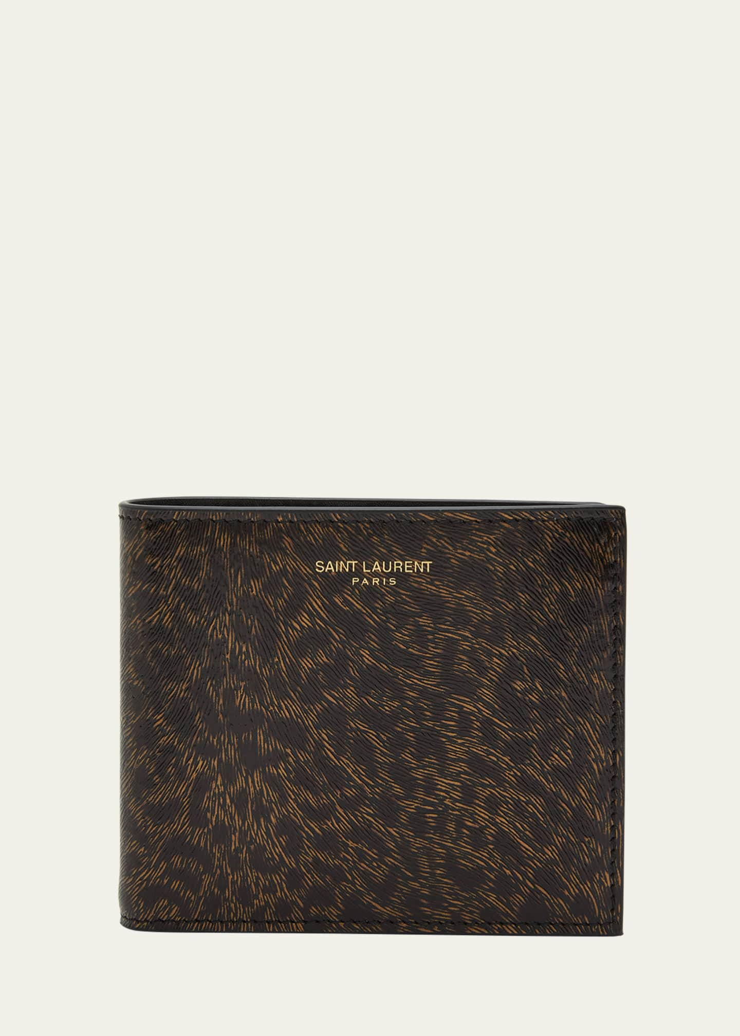 Saint Laurent Men's Leopard-Print Leather Card Holder - Bergdorf