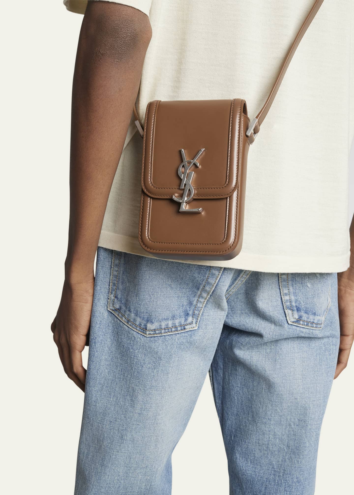 Saint Laurent Men's YSL Solferino Phone Case Bag Image 2 of 5