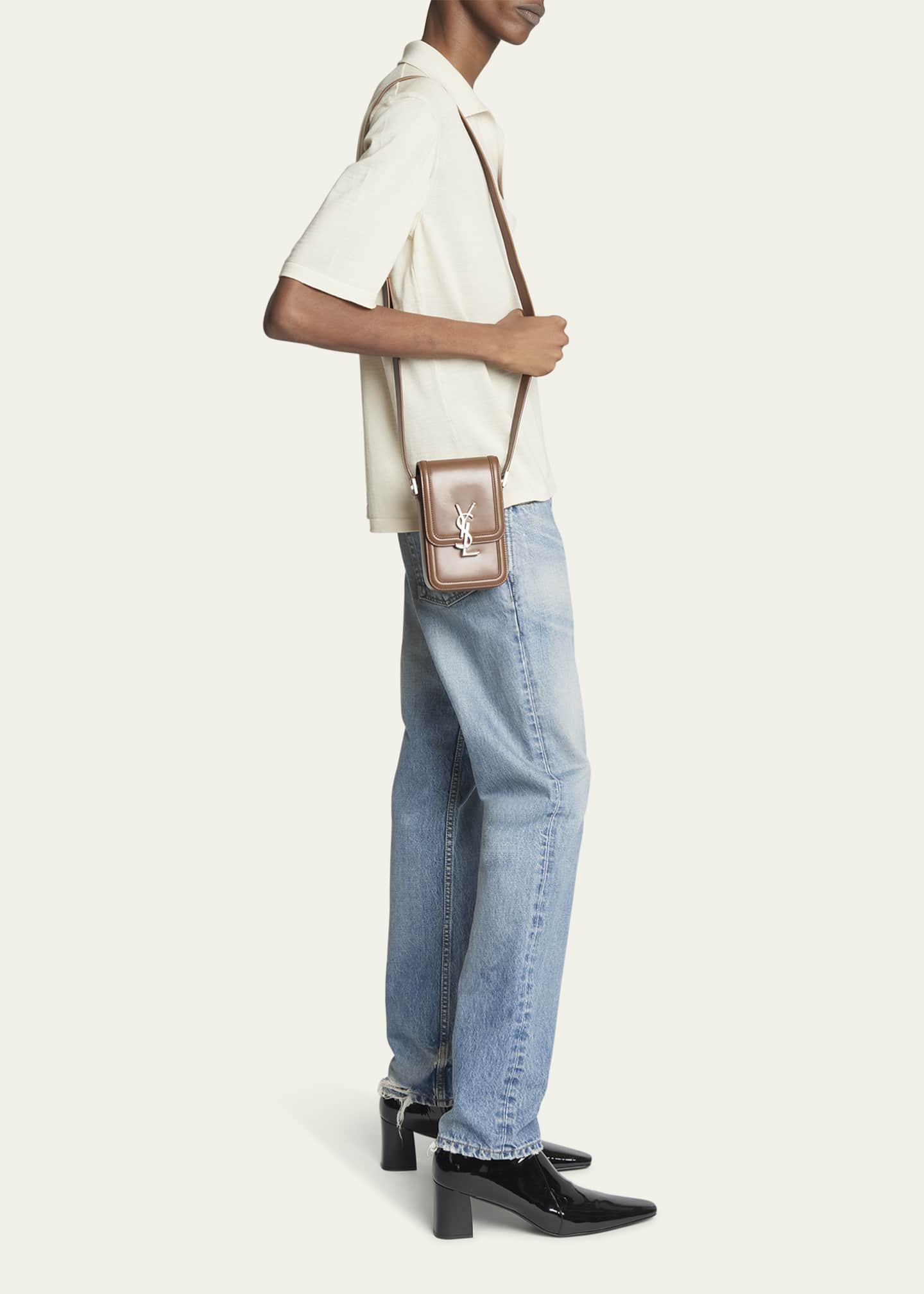 Saint Laurent Men's YSL Solferino Phone Case Bag Image 5 of 5
