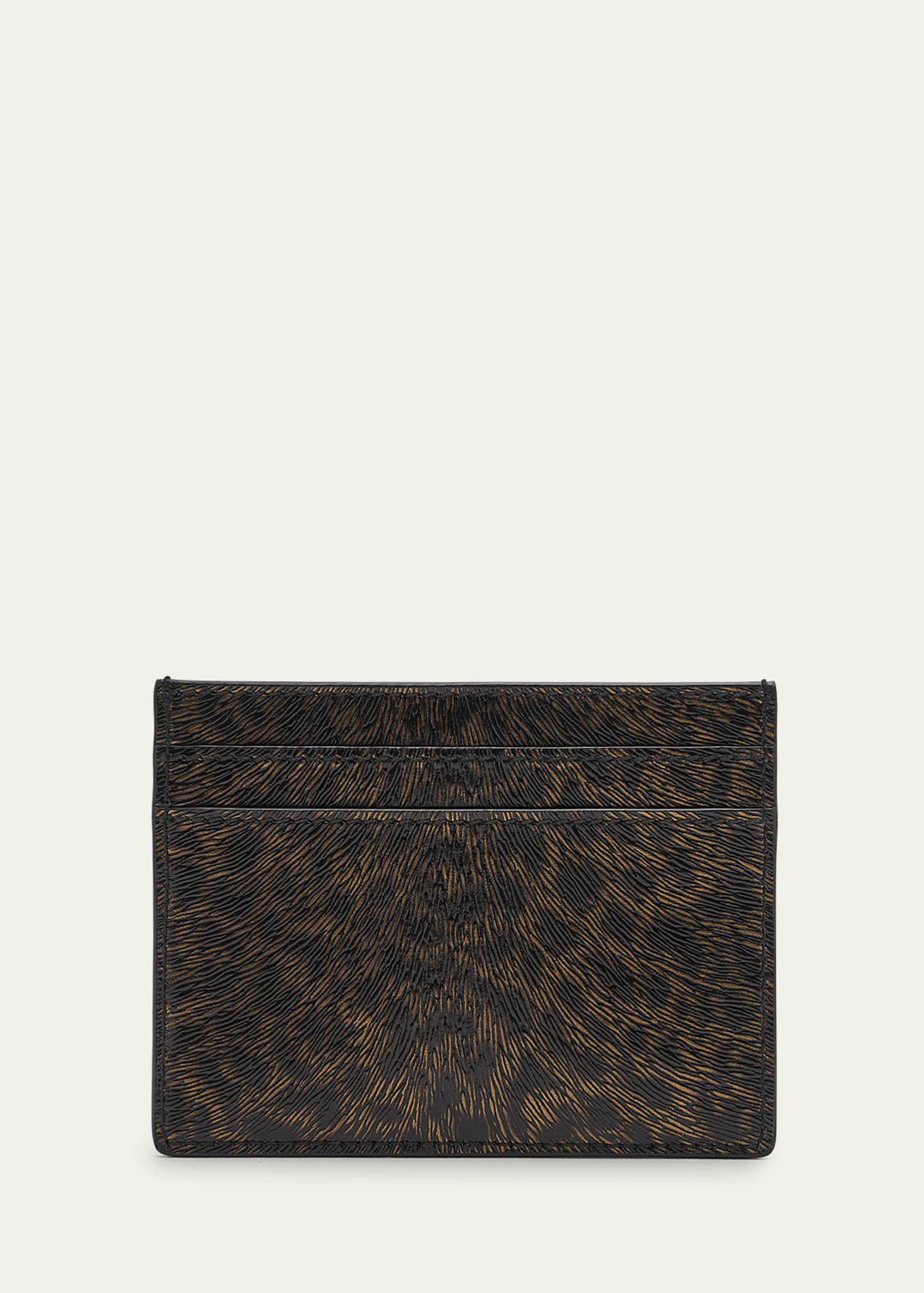 Saint Laurent Men's Leopard-Print Leather Card Holder - Bergdorf