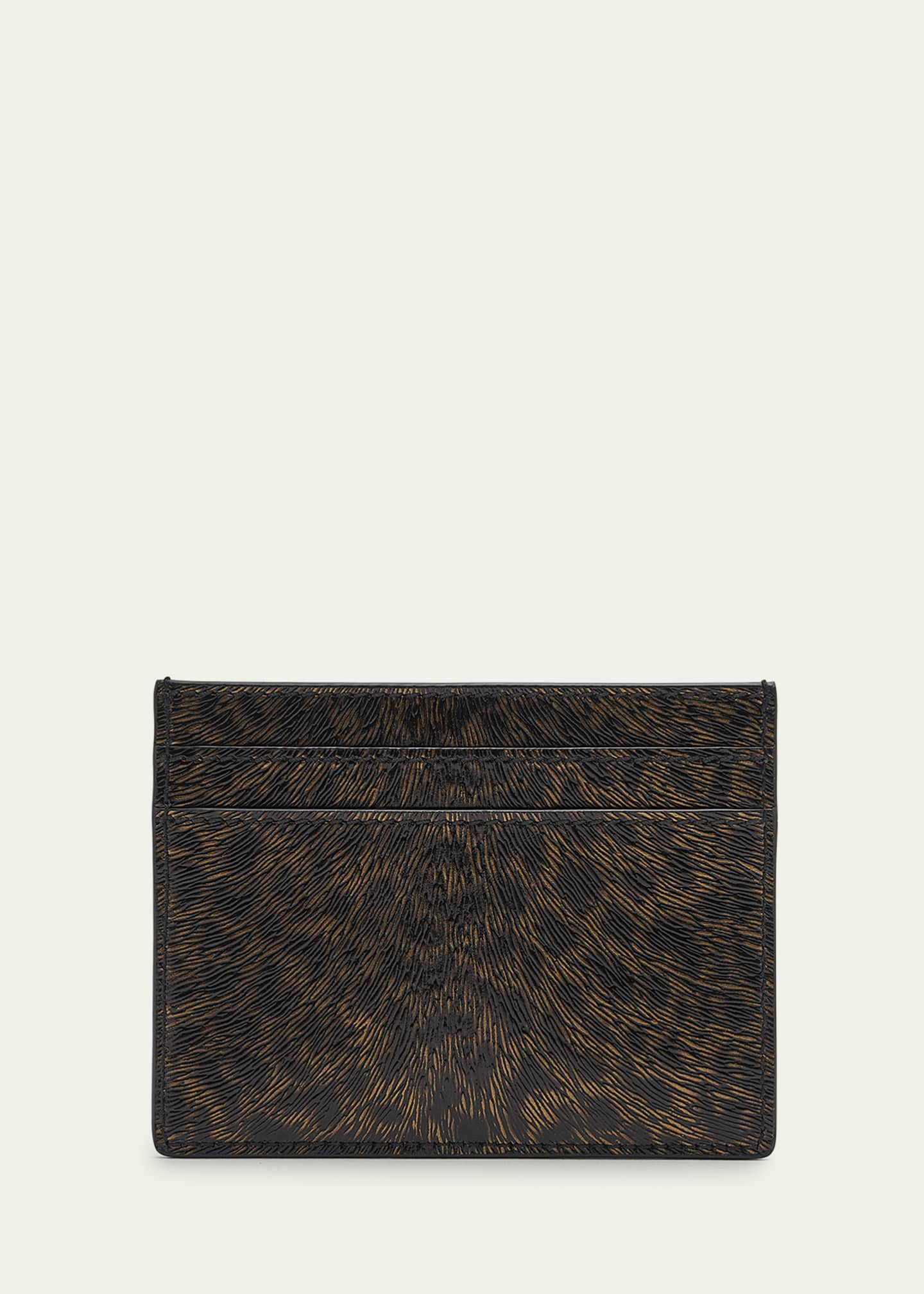 Saint Laurent Men's Leopard-Print Leather Card Holder - Bergdorf Goodman