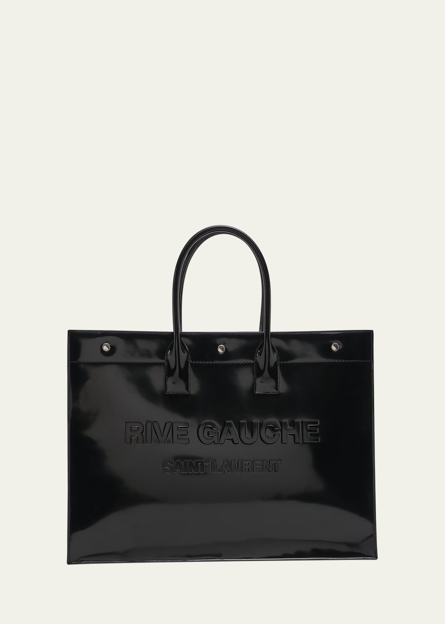 Saint Laurent Men's Rive Gauche Large Patent Leather Tote Bag