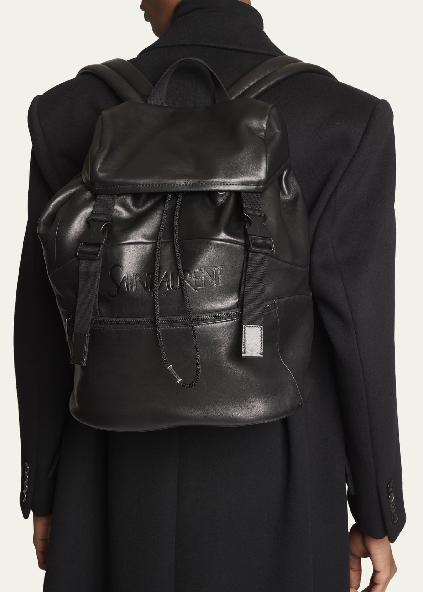 Mens leather drawstring bag hotsell