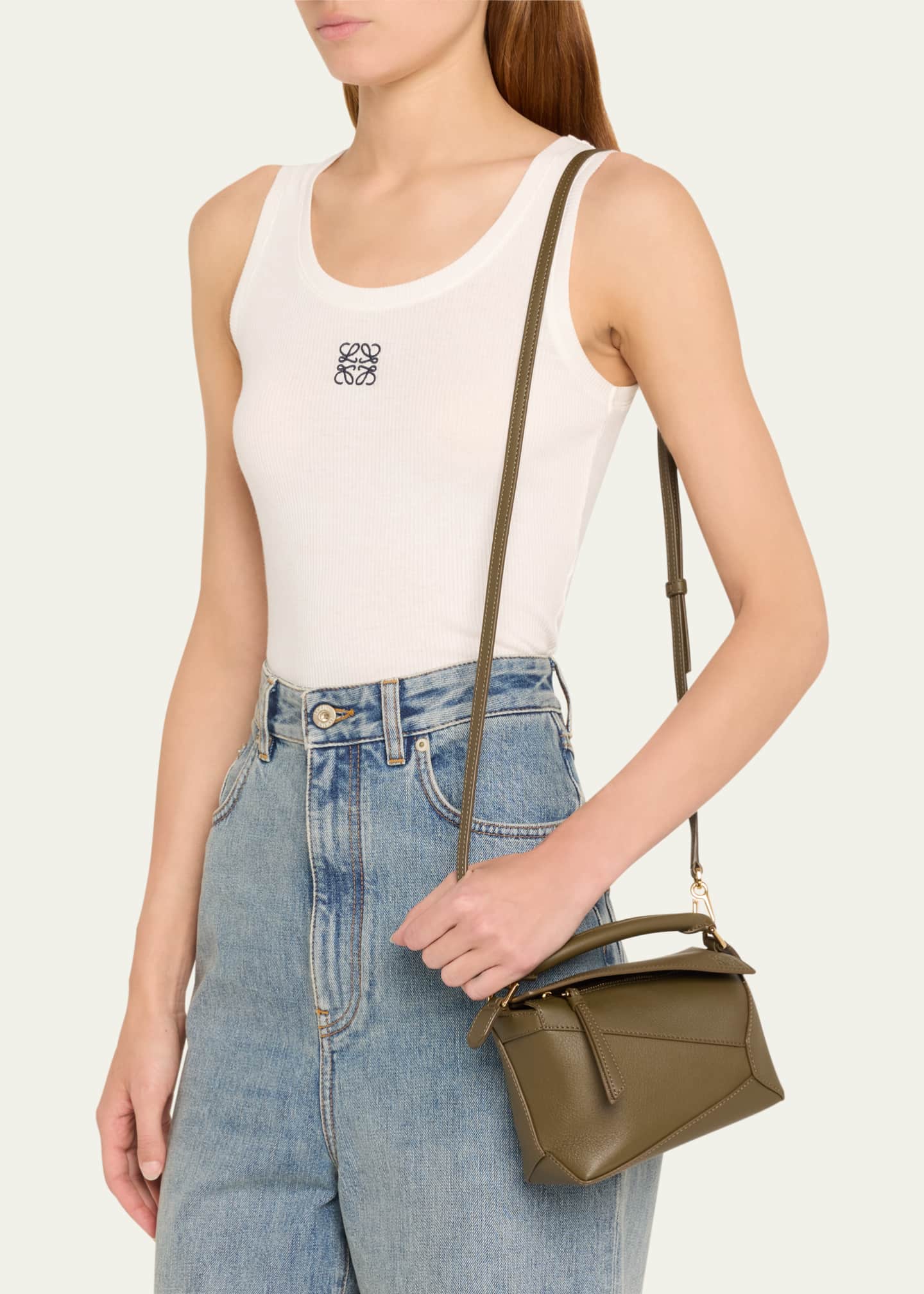 Loewe x Paula's Ibiza Puzzle Edge Mini Top-Handle Bag in Leather Image 2 of 5