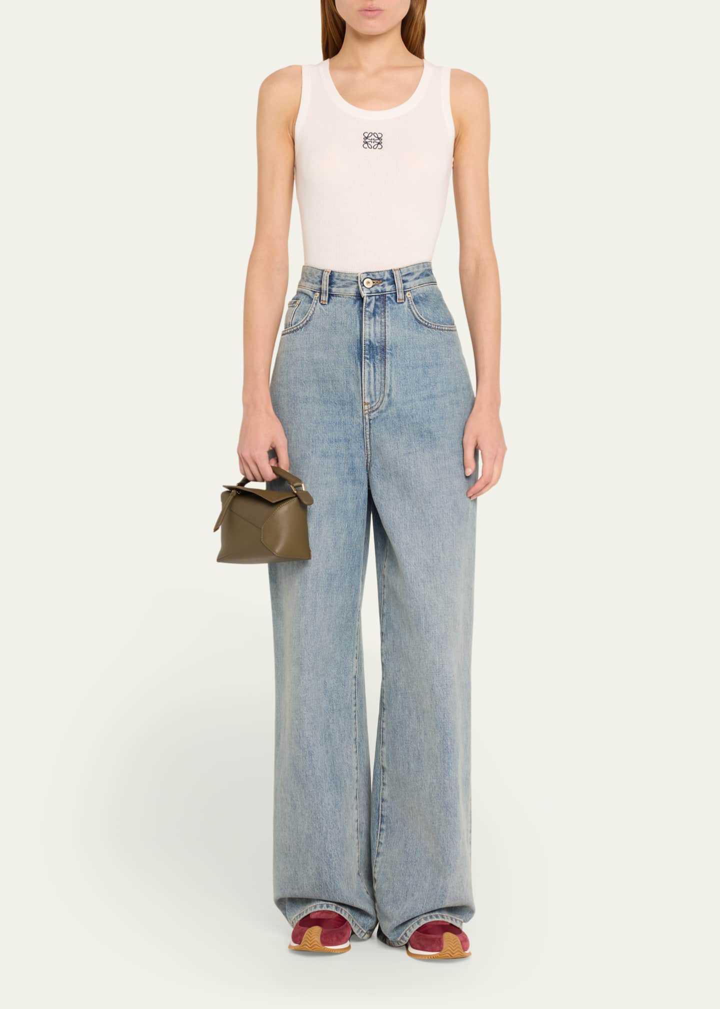 Loewe x Paula's Ibiza Puzzle Edge Mini Top-Handle Bag in Leather Image 5 of 5