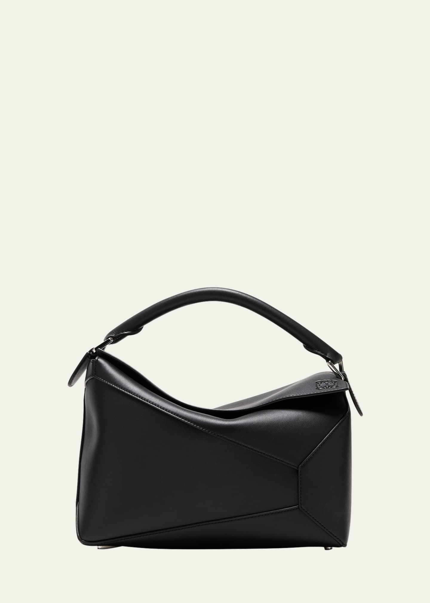 Puzzle Medium Leather Shoulder Bag in Black - Loewe