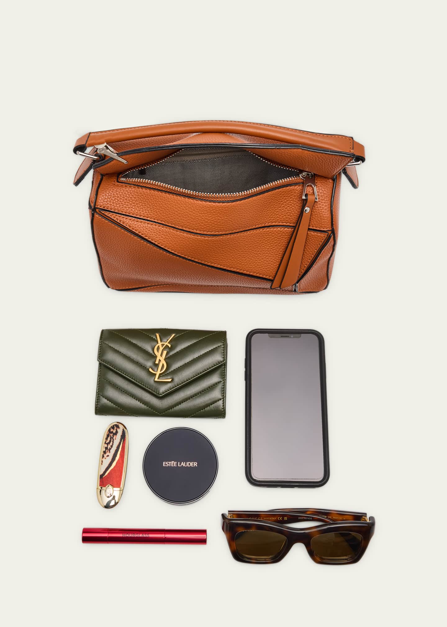 Loewe Puzzle Edge Medium Top-Handle Bag in Grained Leather