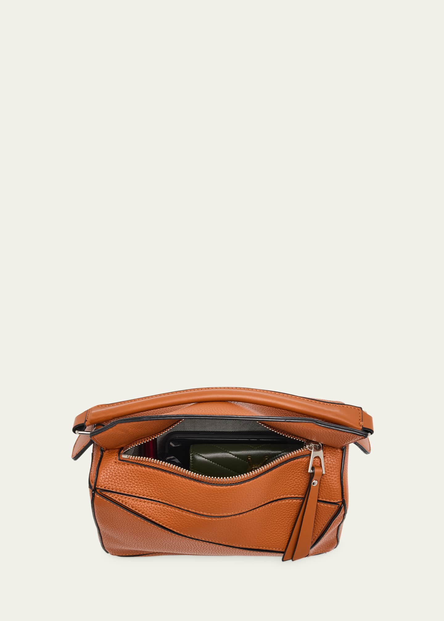 Loewe Puzzle Edge Medium Top-Handle Bag in Grained Leather