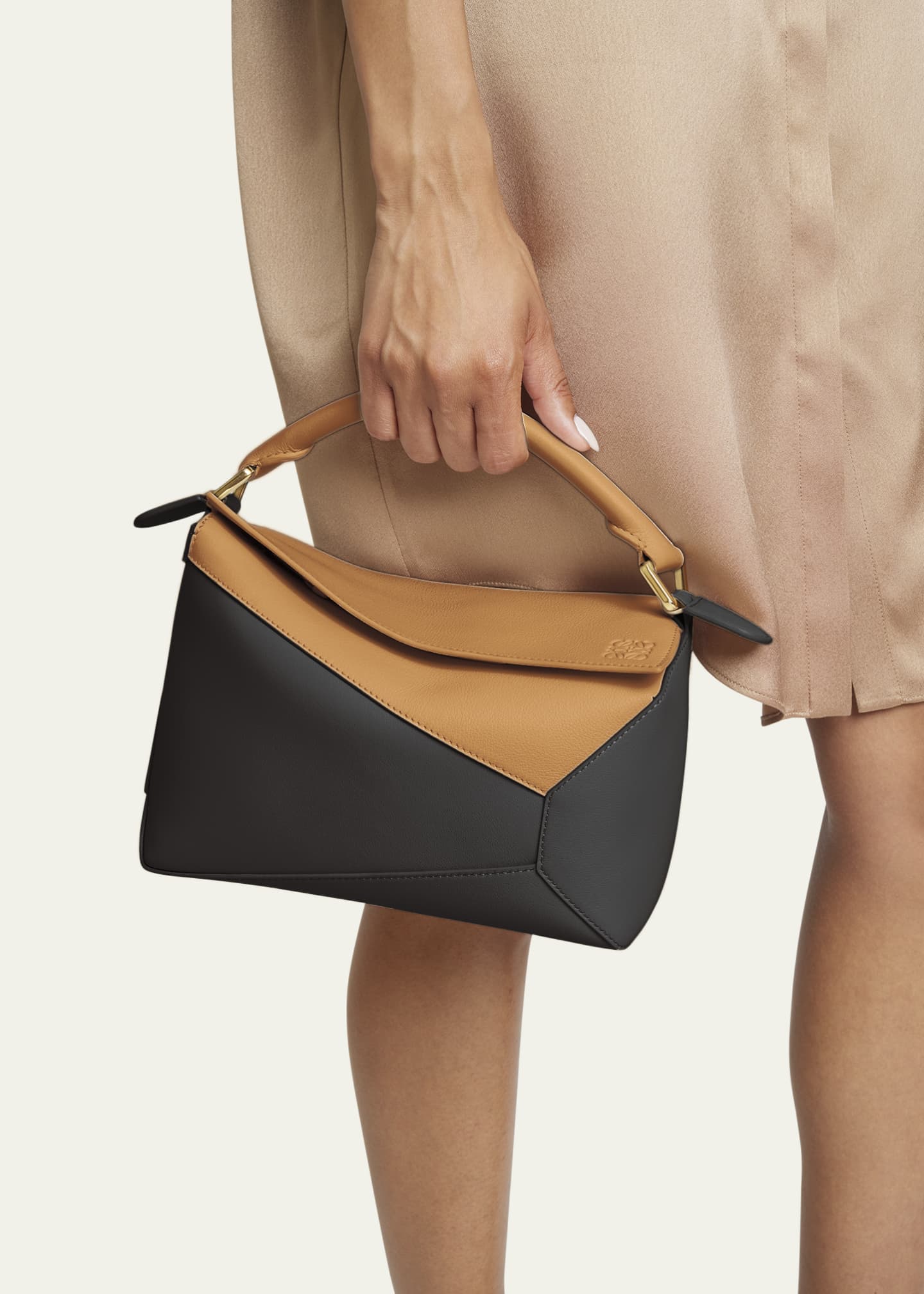 Loewe Puzzle Edge Small Top-Handle Bag in Bicolor Leather Image 2 of 5