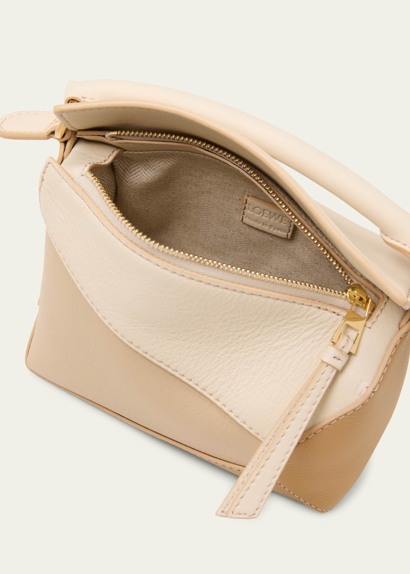 Loewe Mini Puzzle Edge Bicolor Leather Shoulder Bag