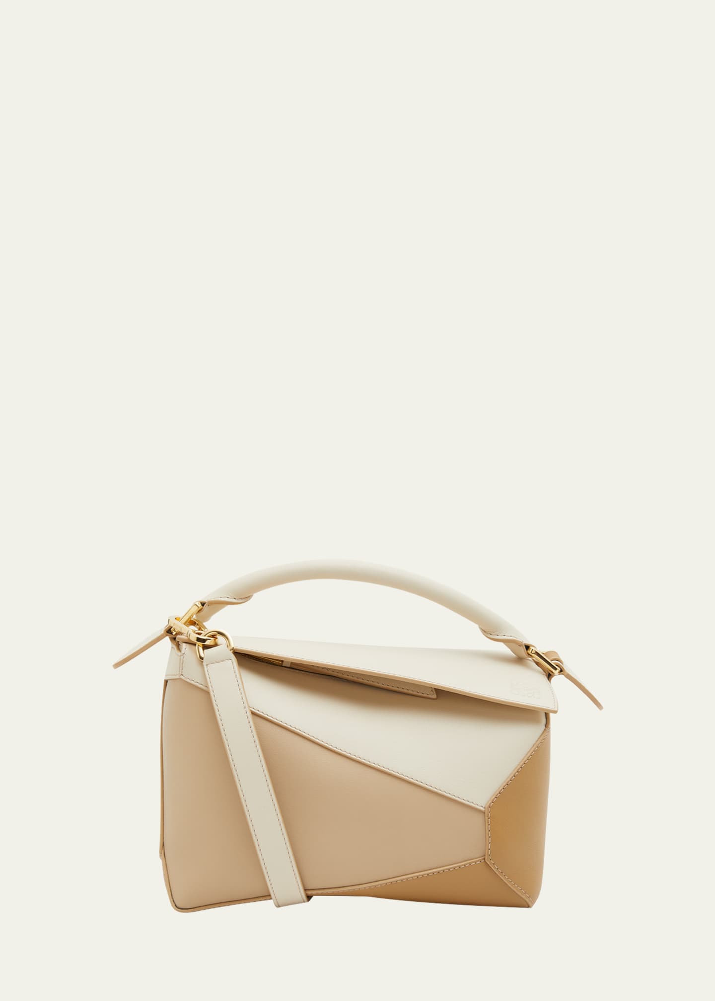 LOEWE beige Small Leather Puzzle Top-Handle Bag