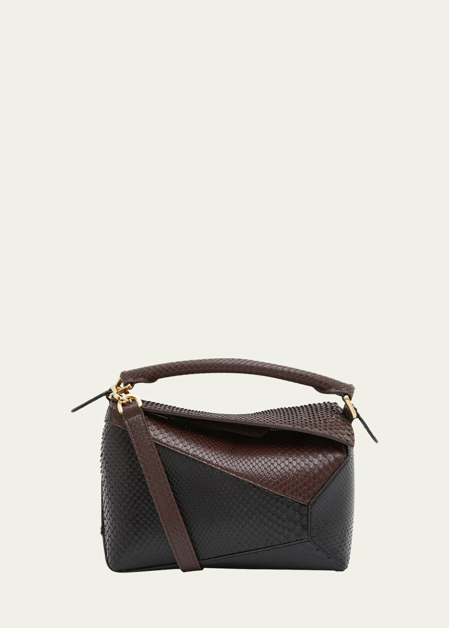 Shoulder Bag Brown Python