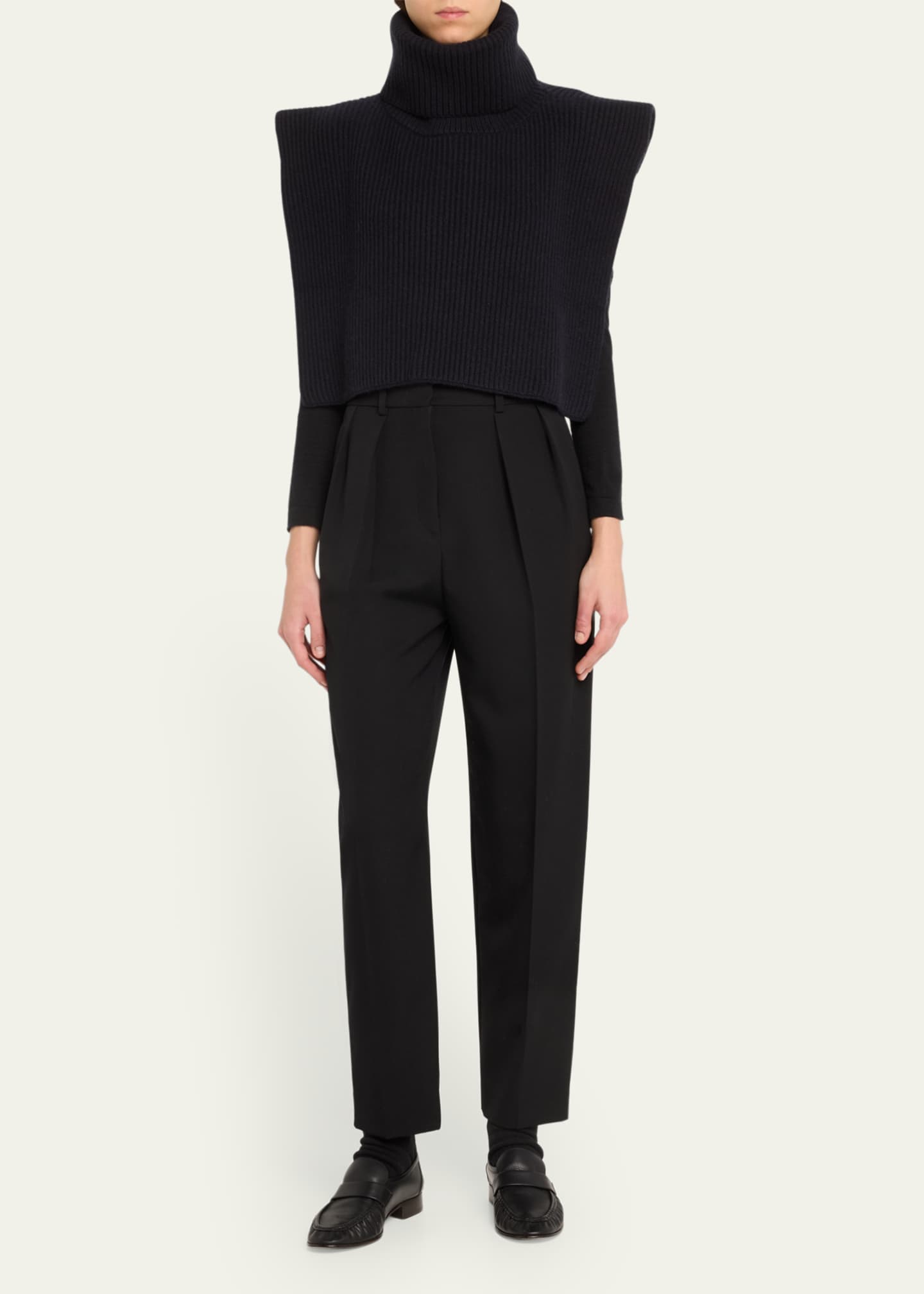 THE ROW Eppie Cashmere Rib Turtleneck Collar Image 2 of 5