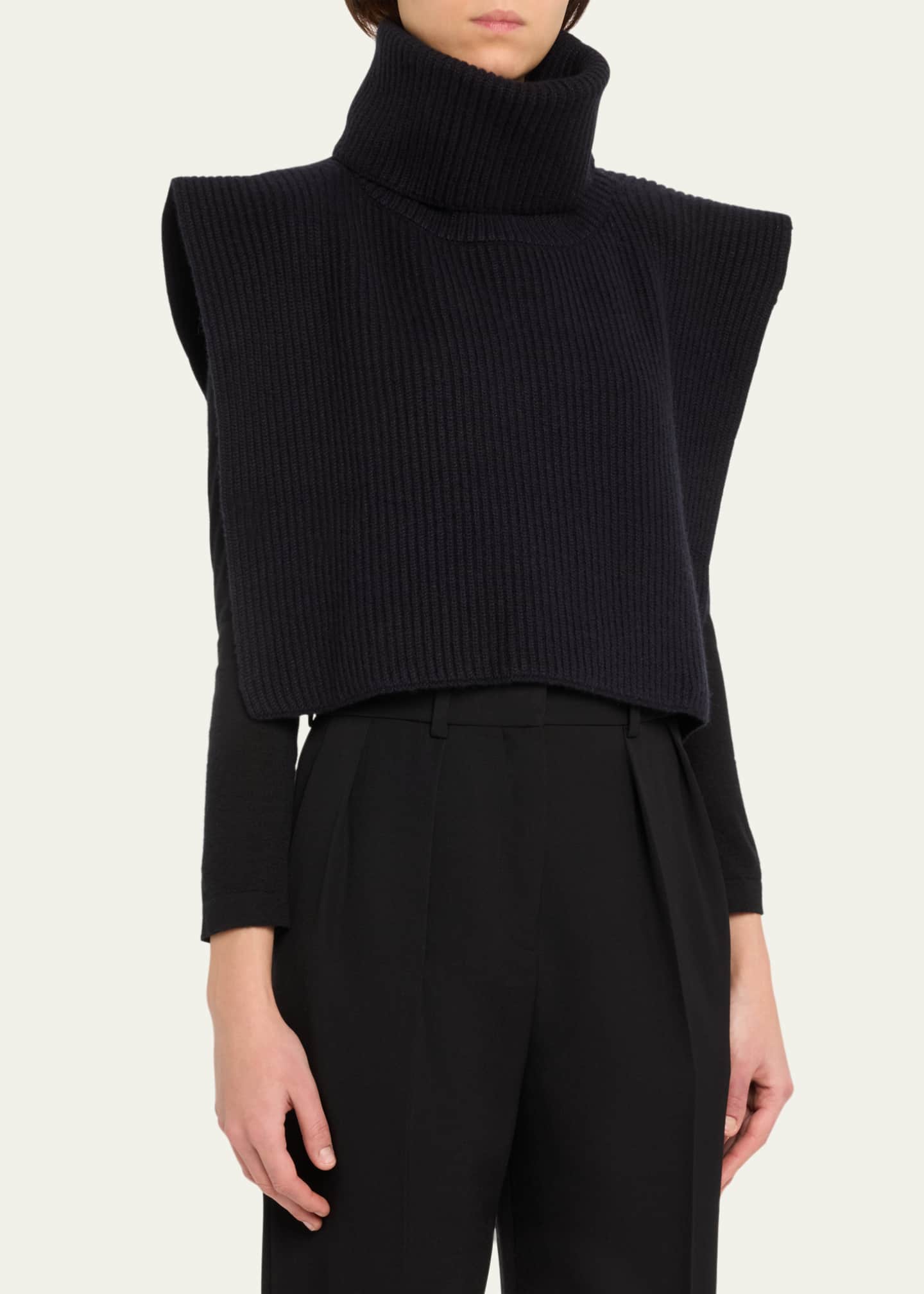 THE ROW Eppie Cashmere Rib Turtleneck Collar Image 4 of 5