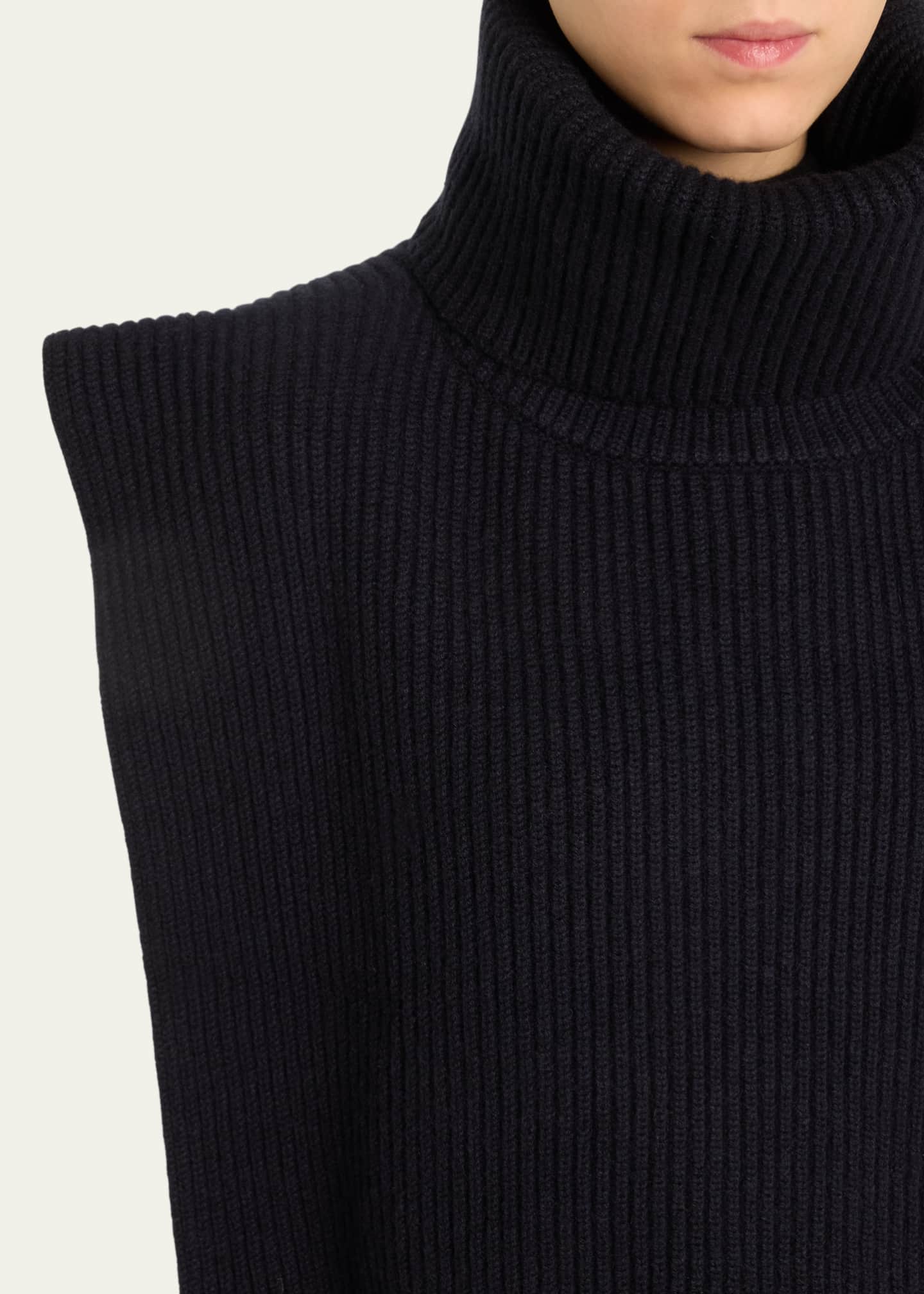 THE ROW Eppie Cashmere Rib Turtleneck Collar Image 5 of 5