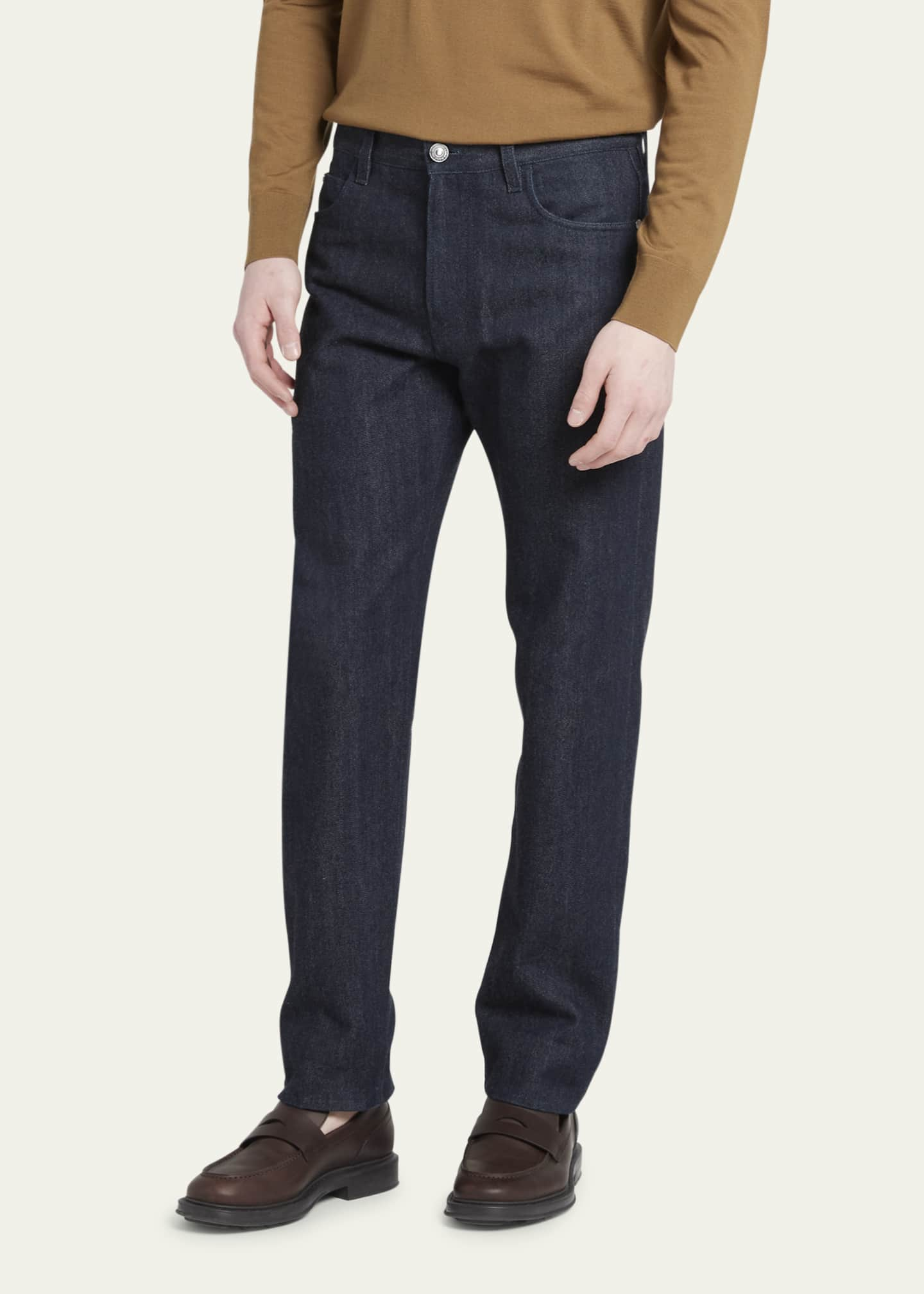 Loro Piana Men's Cashmere-Cotton Denim Jeans - Bergdorf Goodman