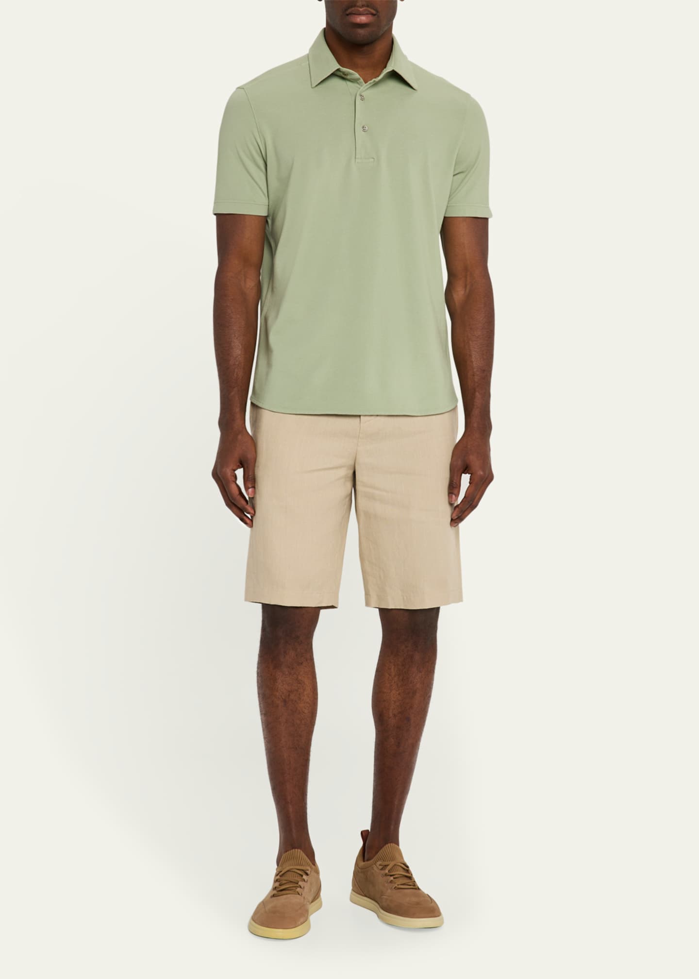 Loro Piana Men's Cotton Pique Polo Shirt Image 2 of 5