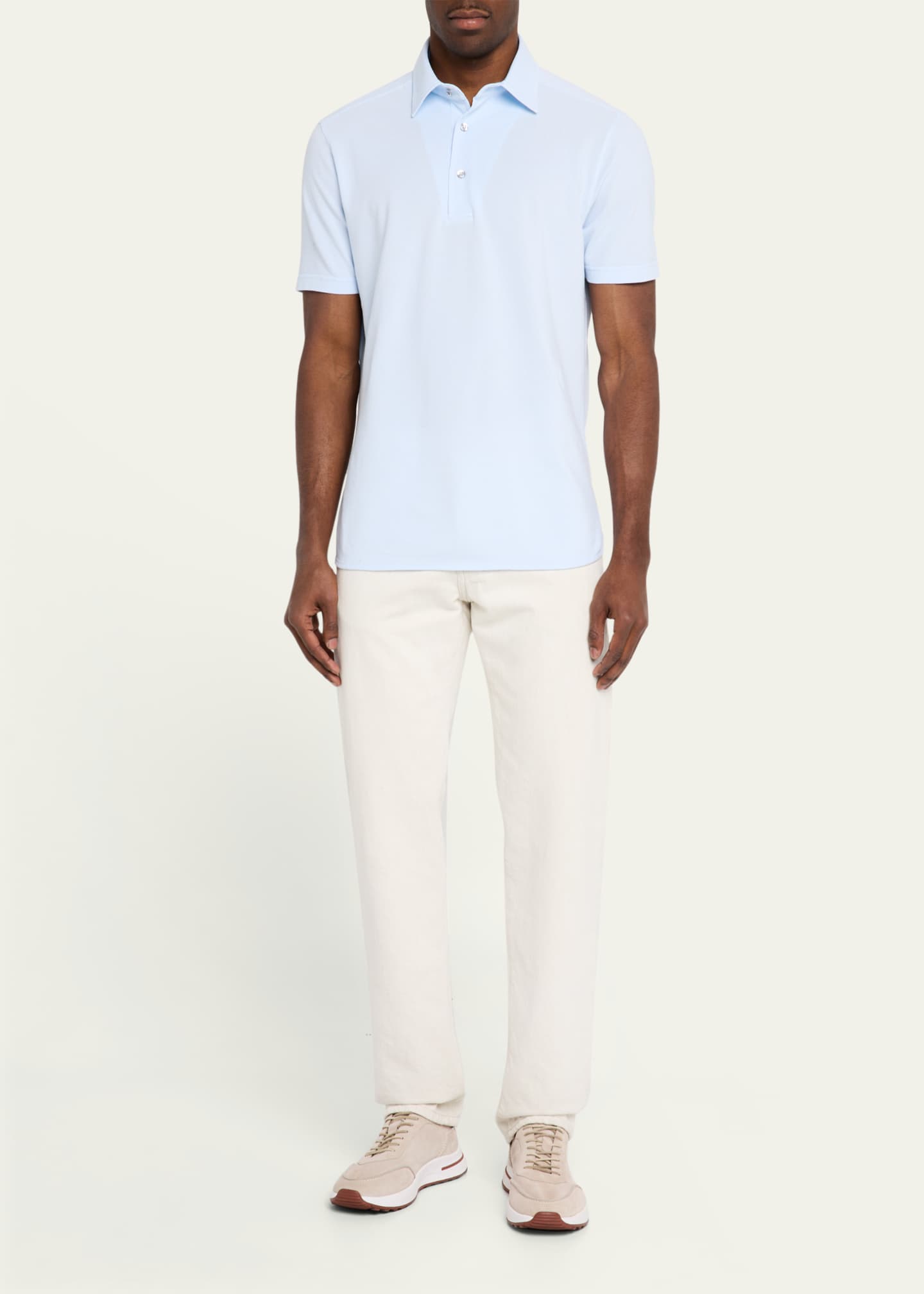 Loro Piana Men's Cotton Pique Polo Shirt - Bergdorf Goodman