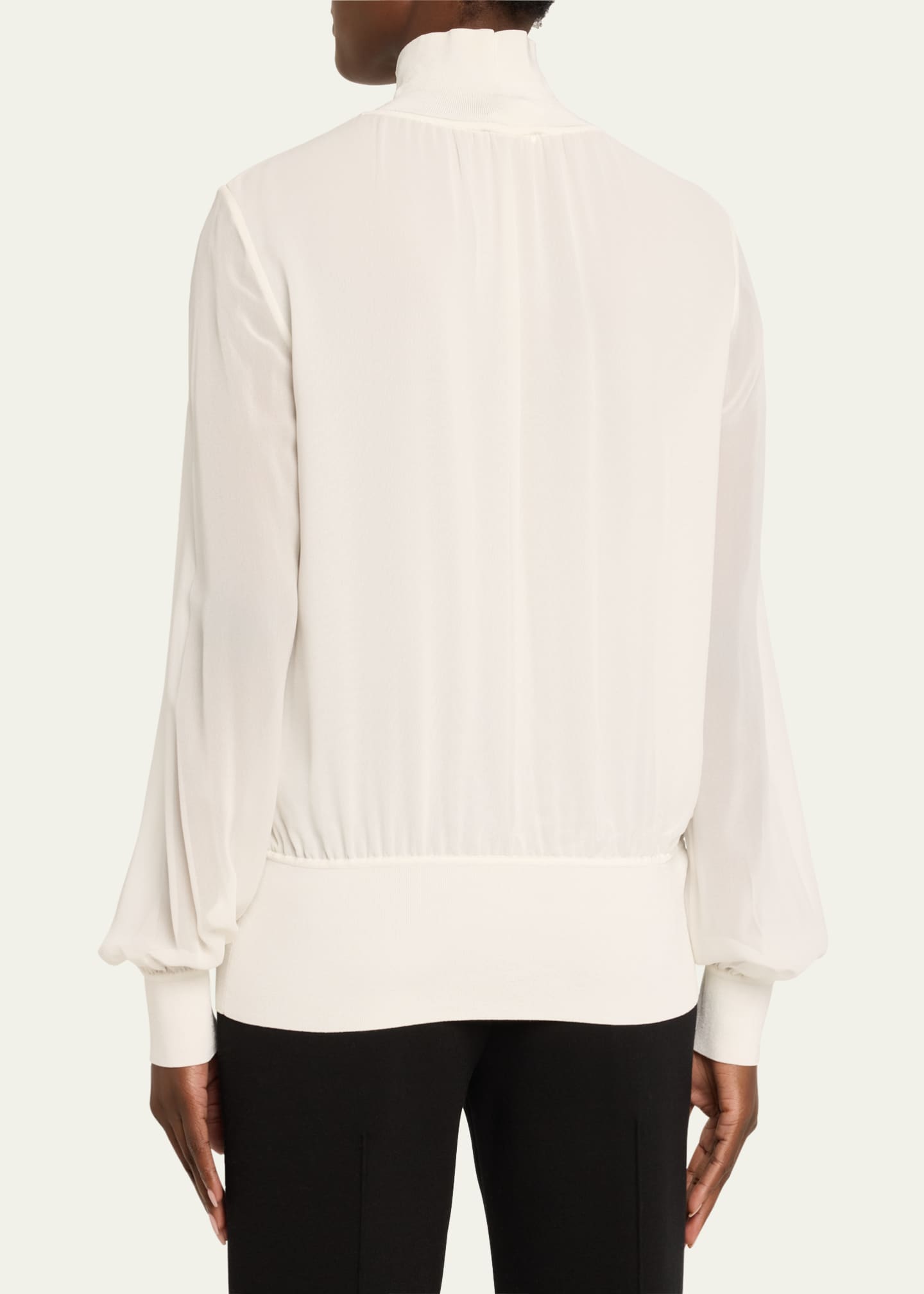 Turtleneck silk blouse new arrivals