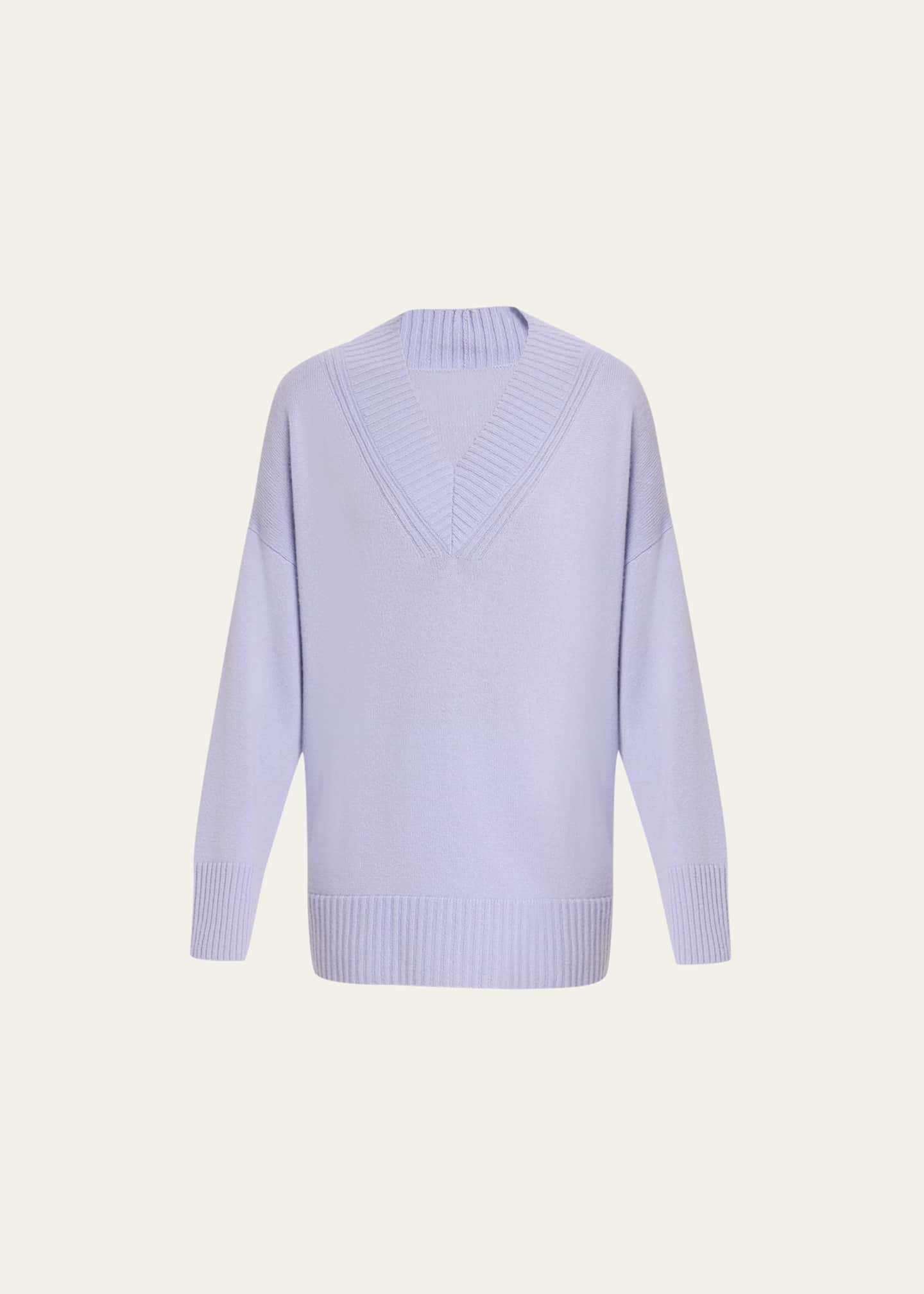 Lafayette 148 New York Cashmere Deep V Neck Sweater