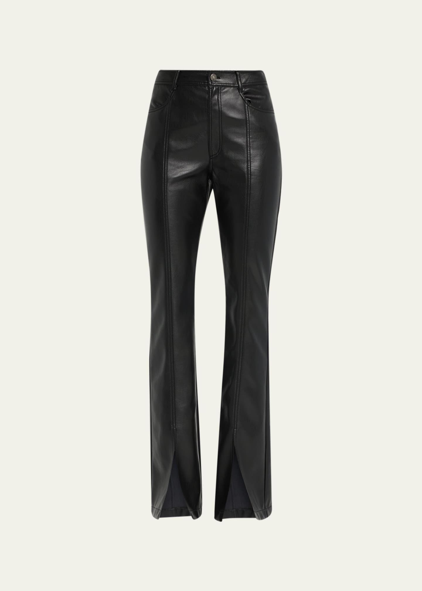 Cinq À Sept Gina Vegan Leather Peplum Jacket In Black