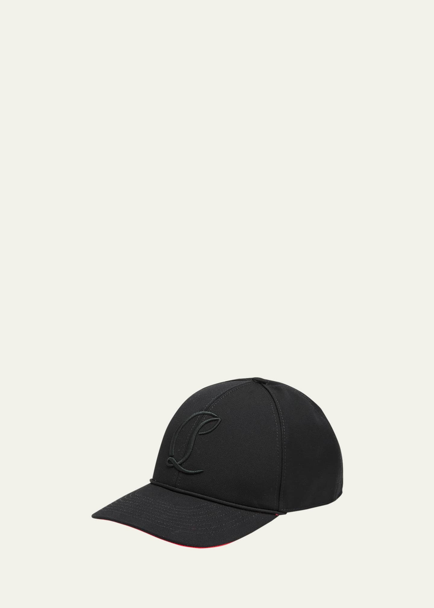 Christian Louboutin Men's Mooncrest Embroidered Baseball Hat Image 1 of 2