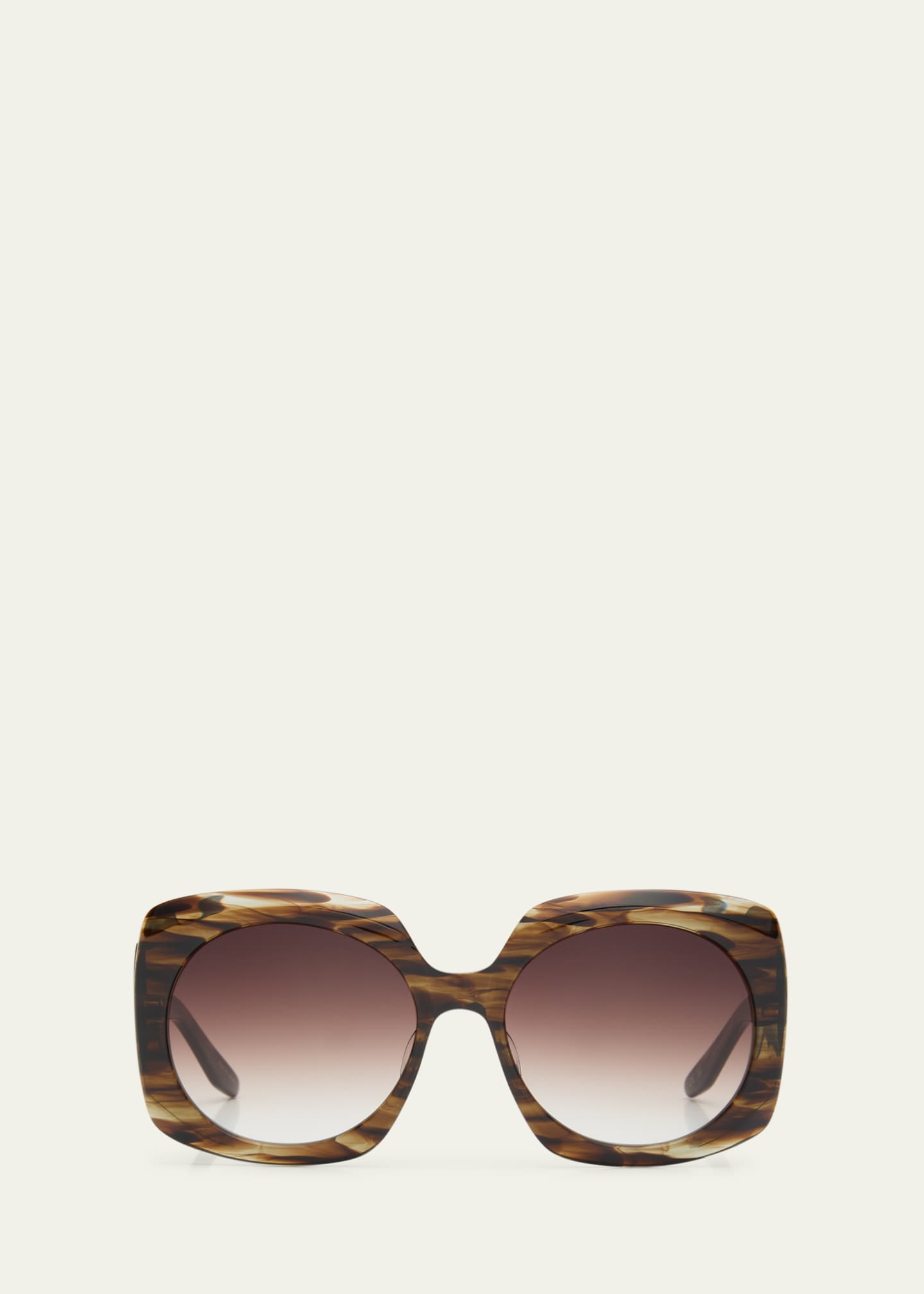 Barton Perreira x Sarah Hoover Delia Tortoise Acetate Square Sunglasses Image 3 of 4