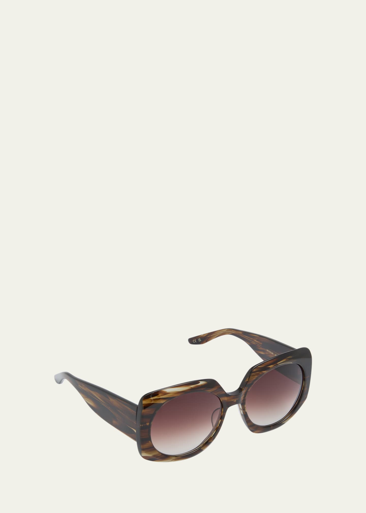 Barton Perreira x Sarah Hoover Delia Tortoise Acetate Square Sunglasses Image 1 of 4