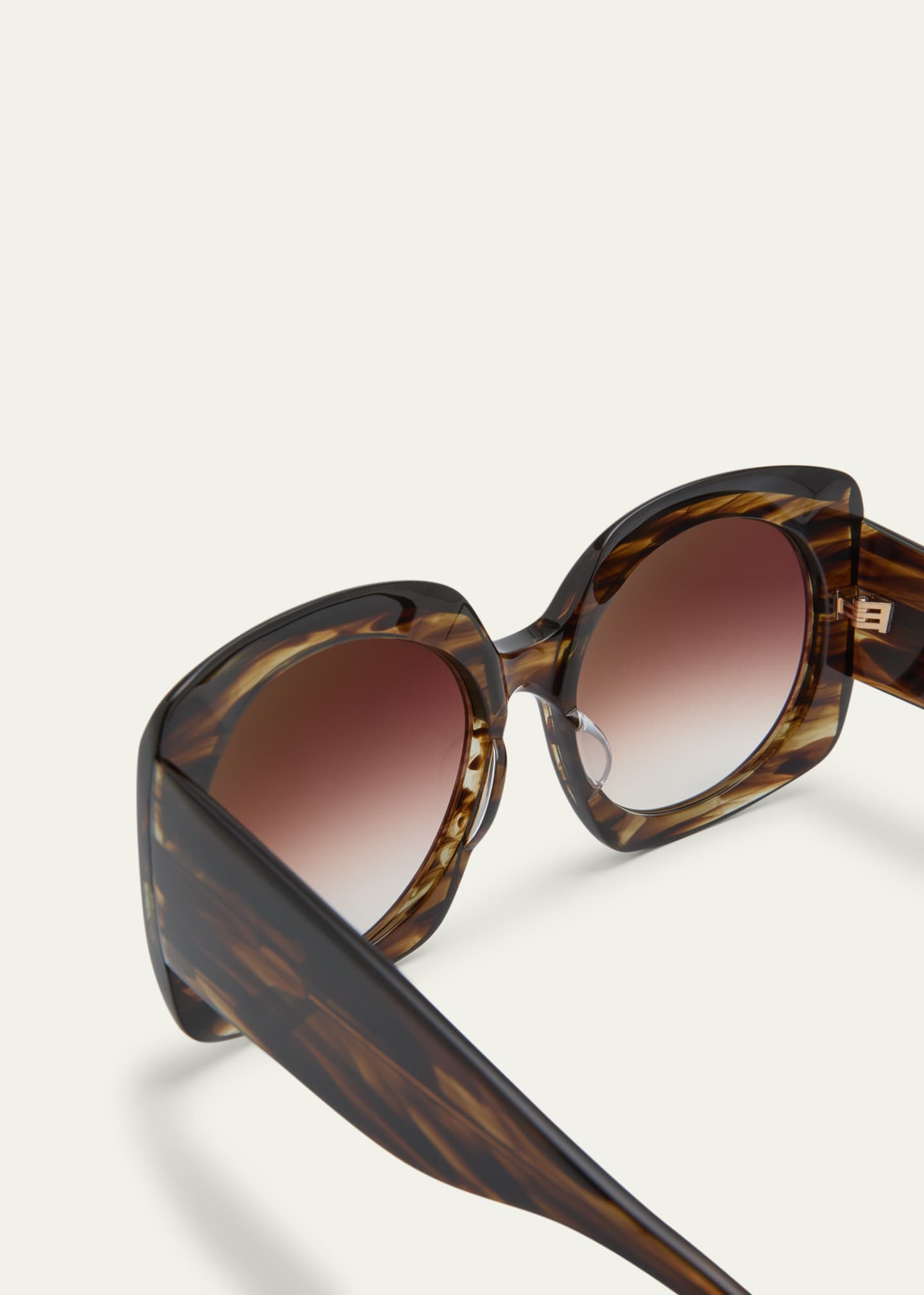 Barton Perreira x Sarah Hoover Delia Tortoise Acetate Square Sunglasses Image 4 of 4