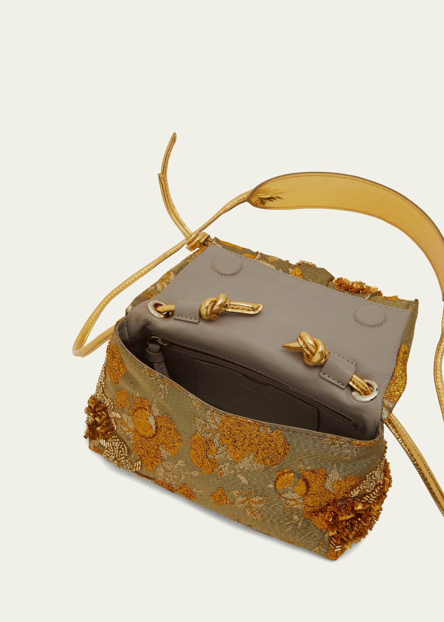 Dries Van Noten Metallic Embroidered Flap Crossbody Bag Bergdorf Goodman
