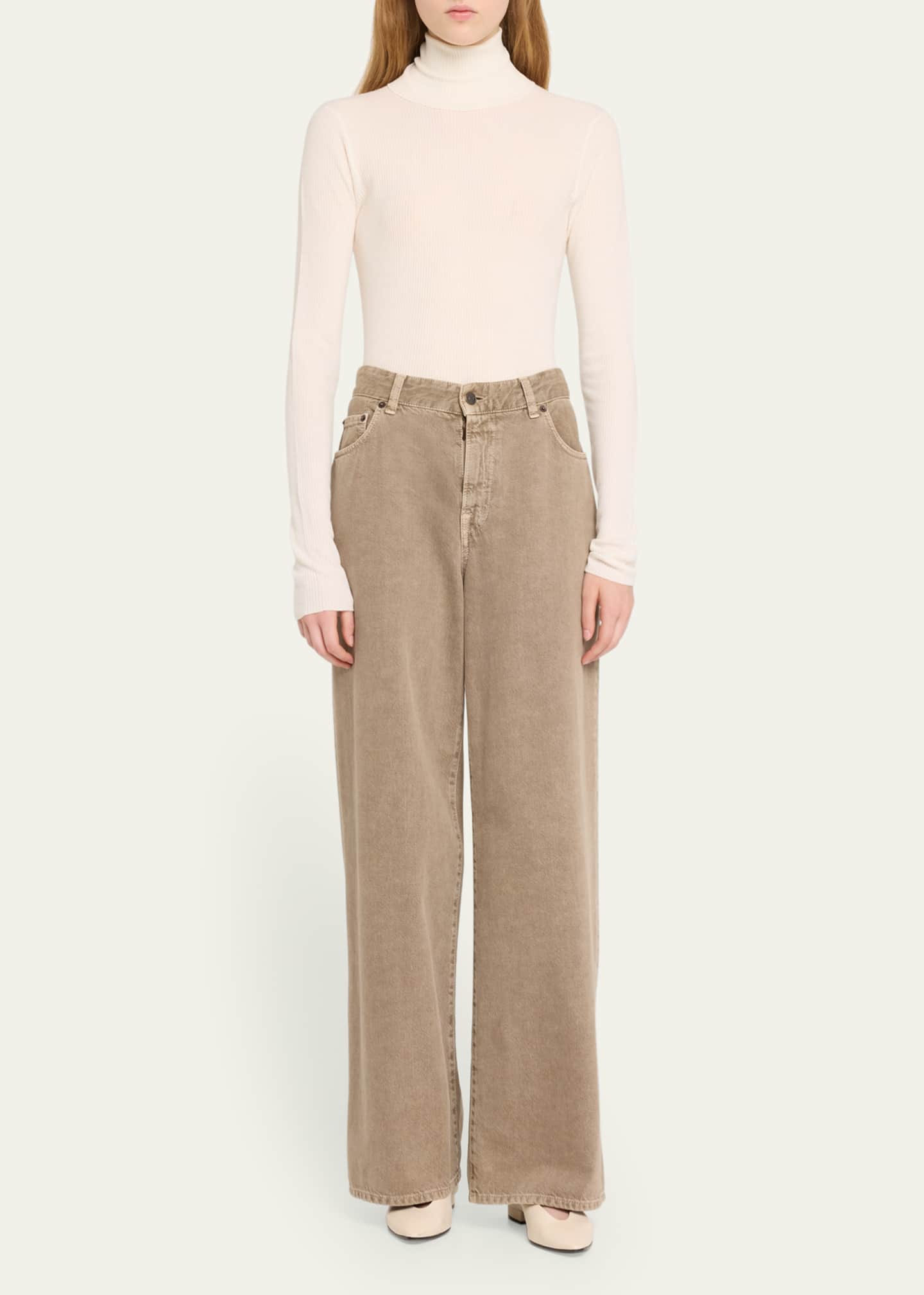 Loro Piana Taupo Ribbed Wool Turtleneck Image 2 of 5