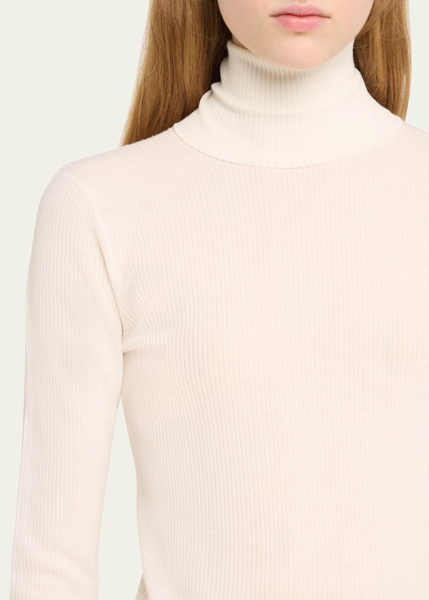 Loro Piana Taupo Ribbed Wool Turtleneck Image 5 of 5
