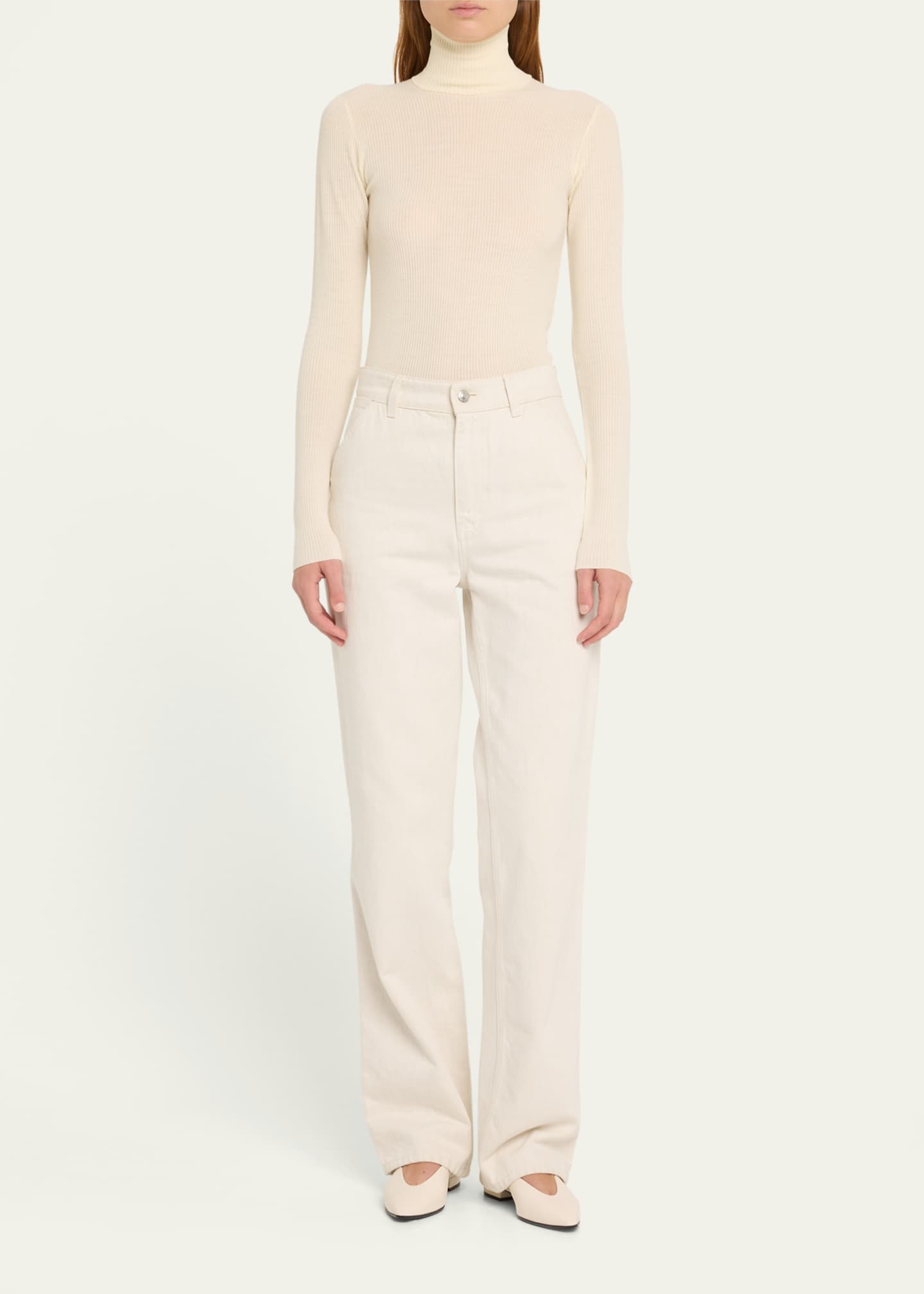 Loro Piana Taupo Ribbed Wool Turtleneck Image 2 of 5