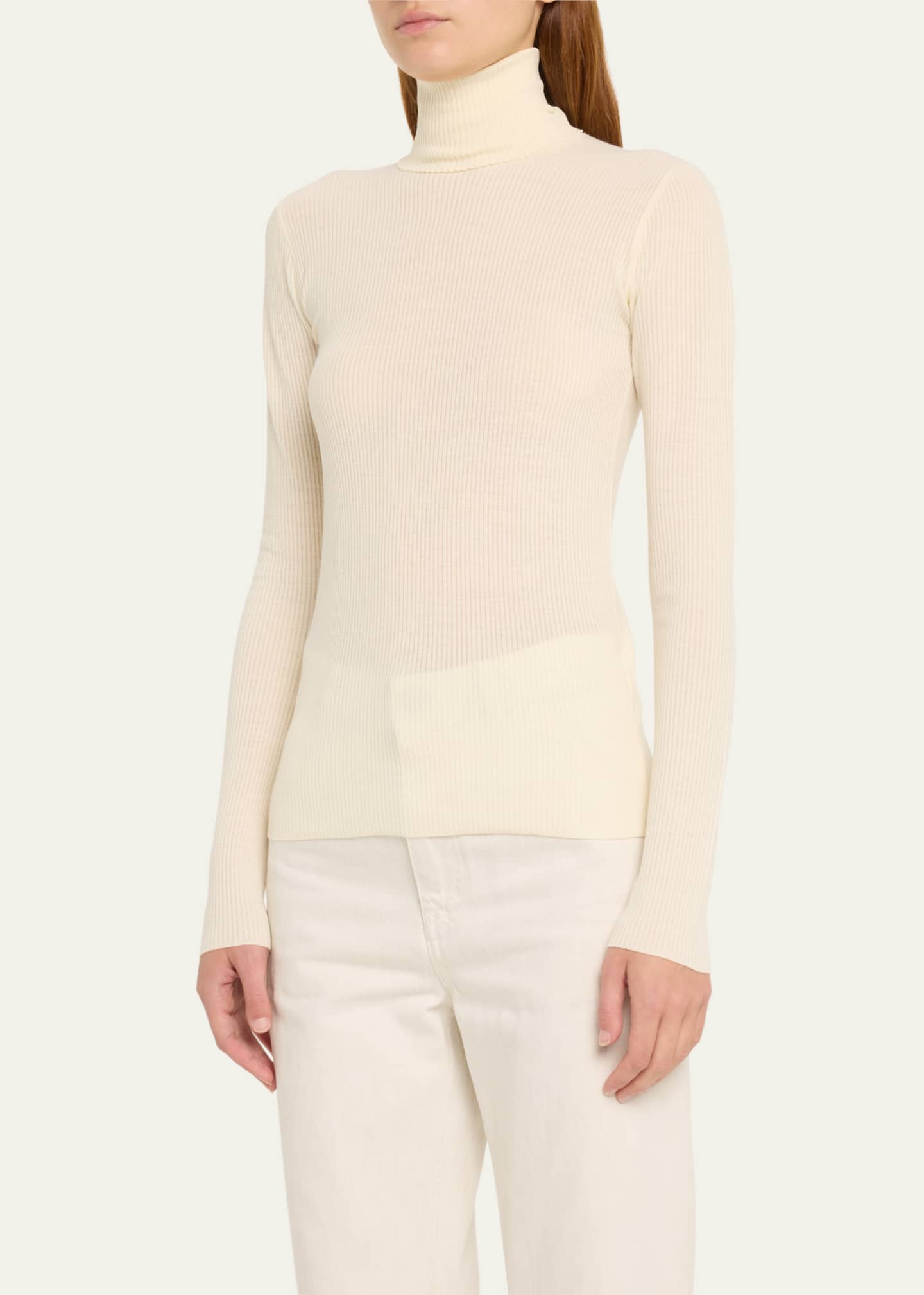 Loro Piana Taupo Ribbed Wool Turtleneck Image 4 of 5