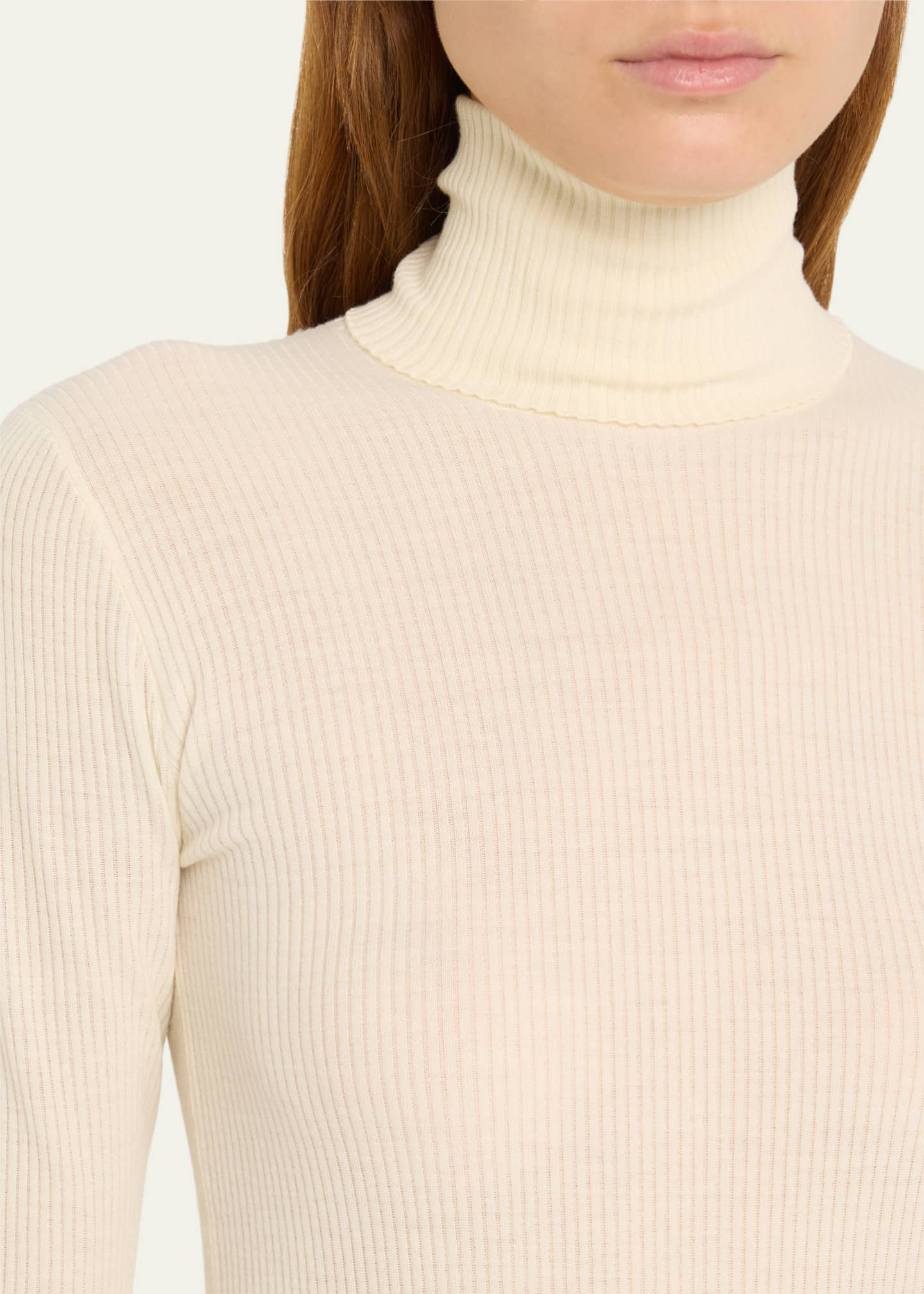 Loro Piana Taupo Ribbed Wool Turtleneck Image 5 of 5