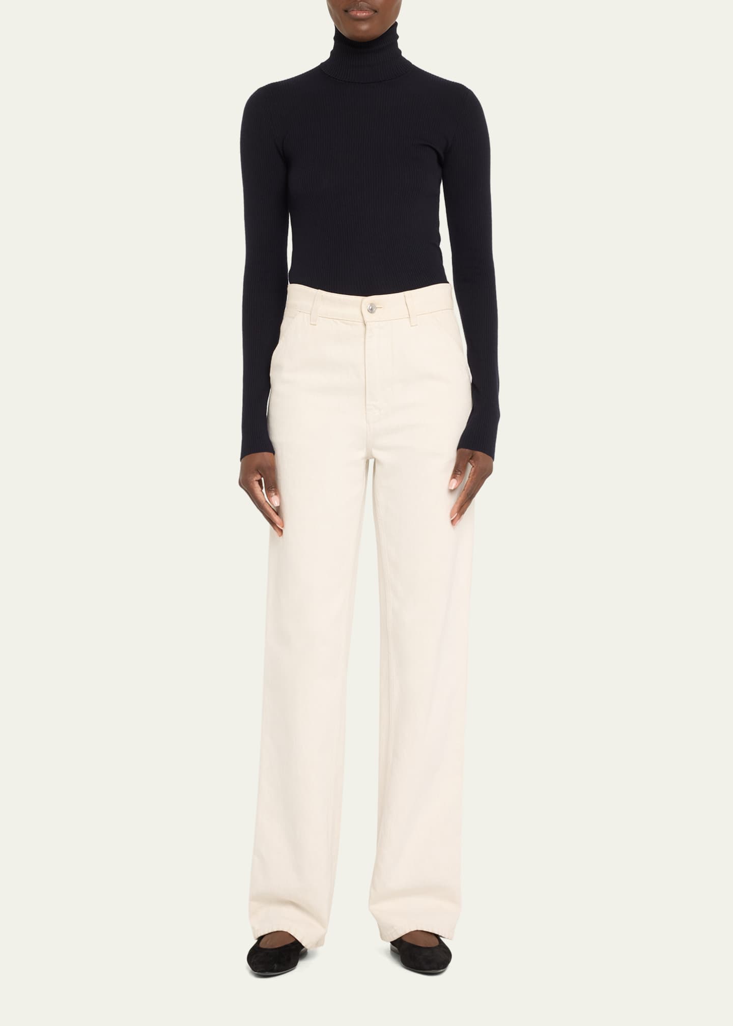 Loro Piana Taupo Ribbed Wool Turtleneck Image 2 of 5