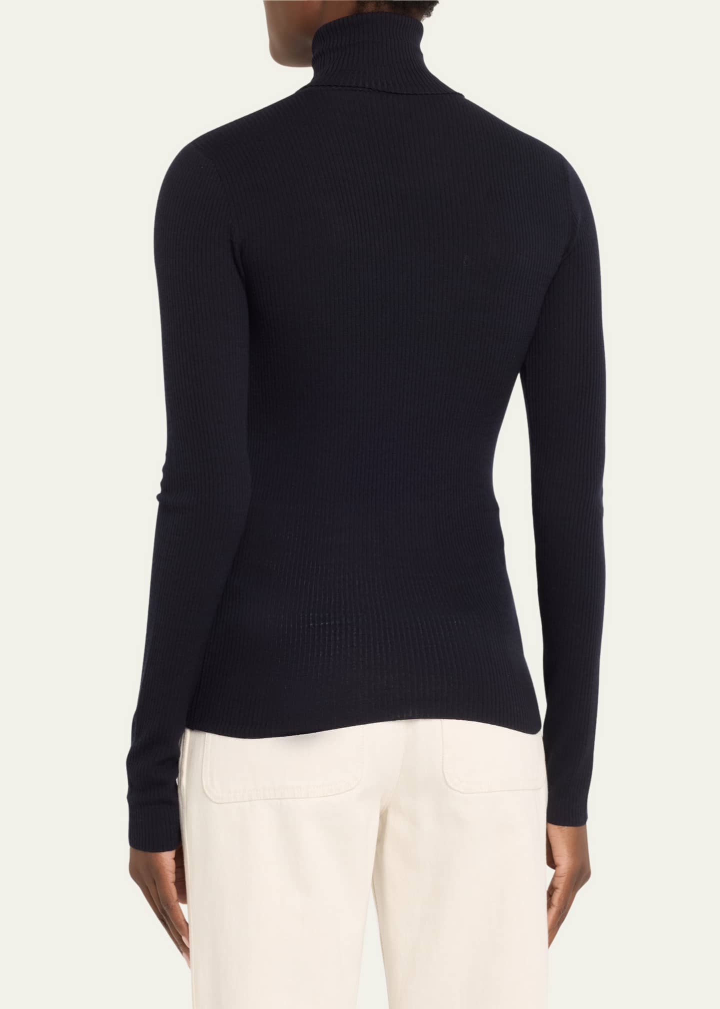 Loro Piana Taupo Ribbed Wool Turtleneck Image 3 of 5