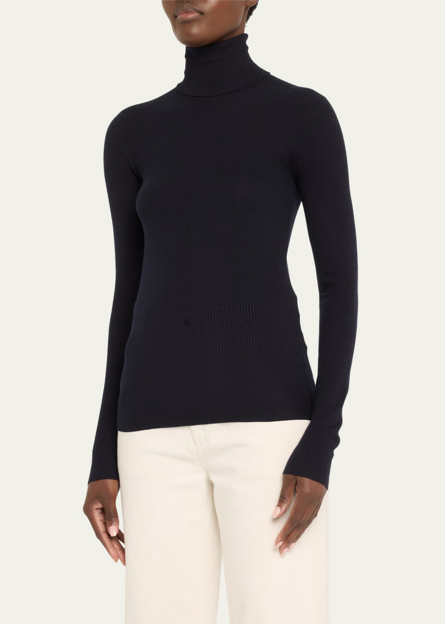 Loro Piana Taupo Ribbed Wool Turtleneck Image 4 of 5