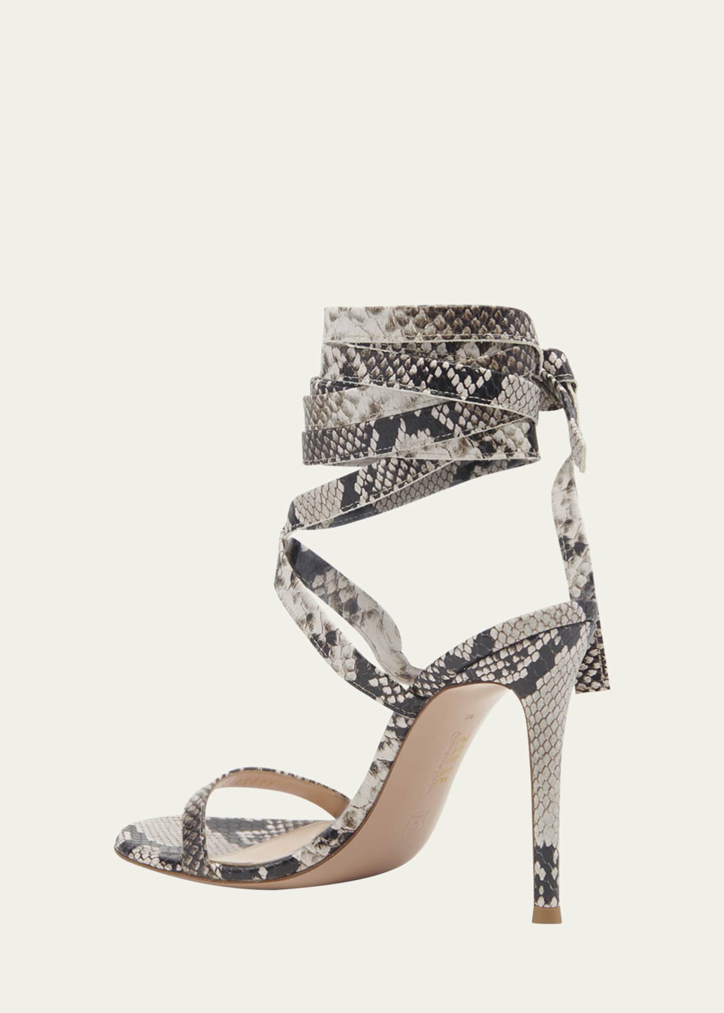 Gianvito Rossi Wrap Up Snake Sandals